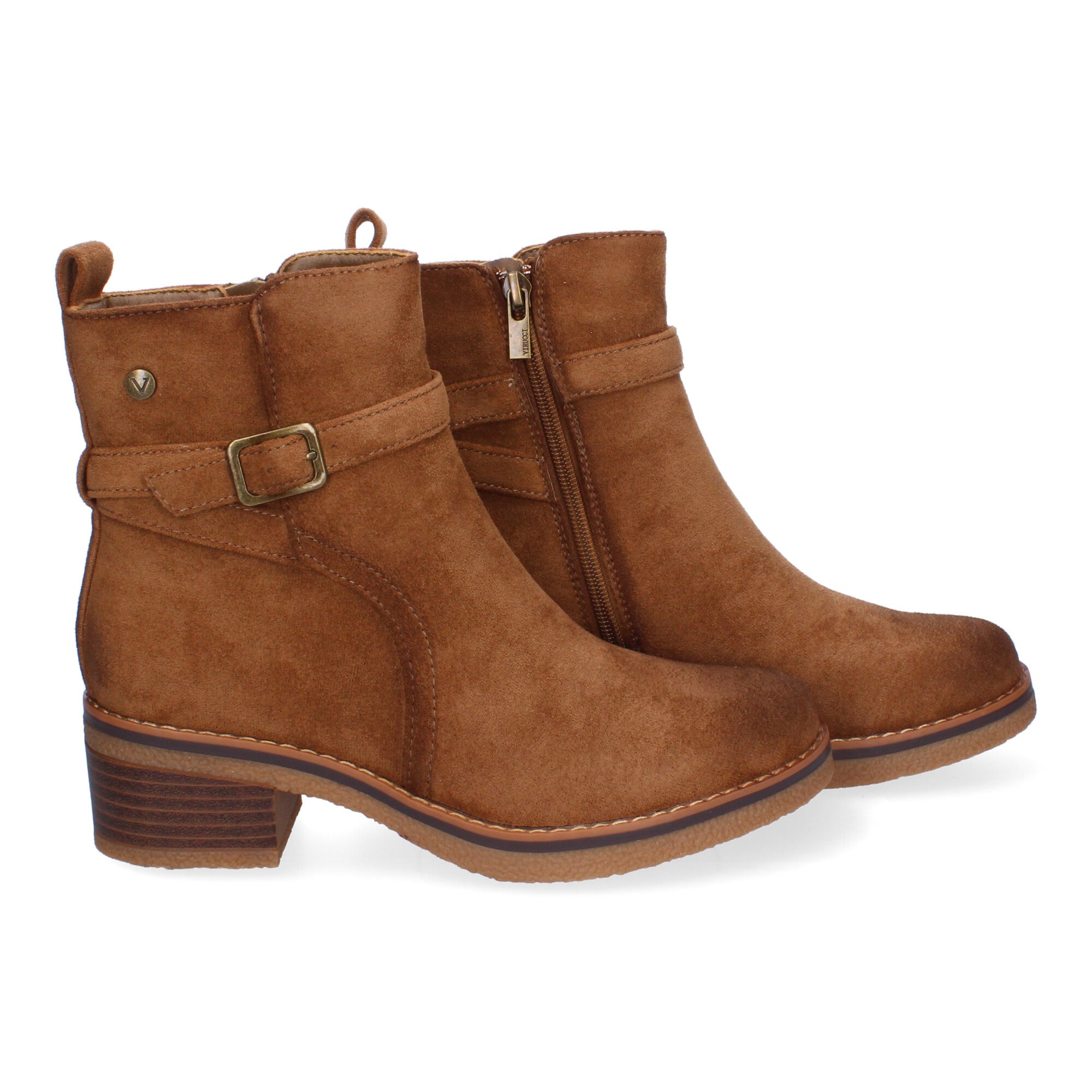 Botines taupe con cremallera