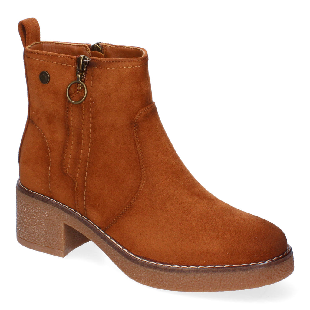 Botines cuero con punta redonda