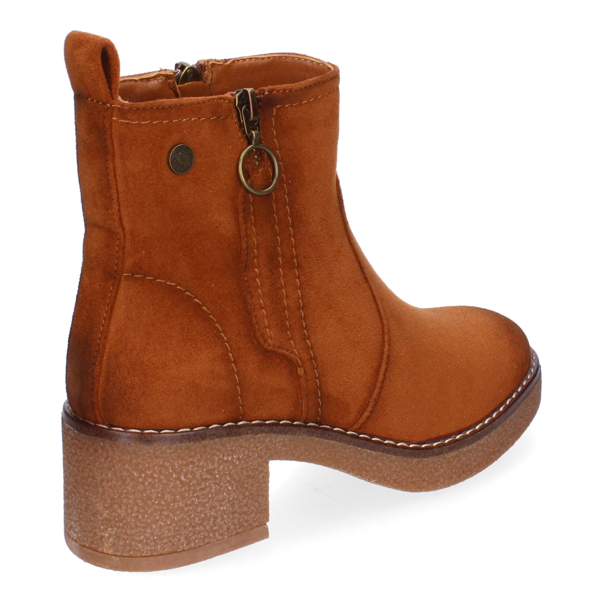 Botines cuero con punta redonda