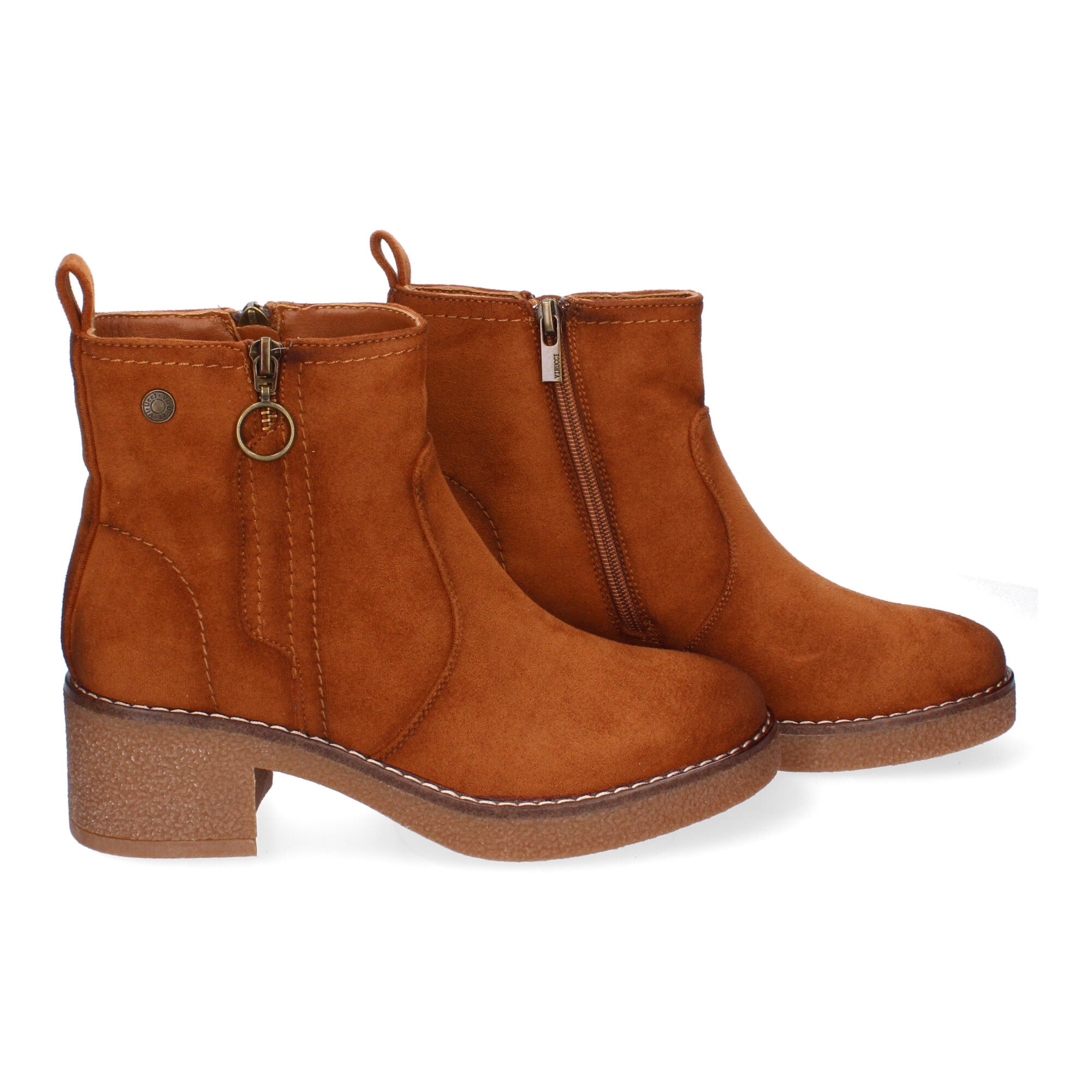 Botines cuero con punta redonda