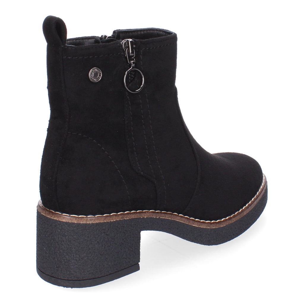 Botin negro con adorno cremallera