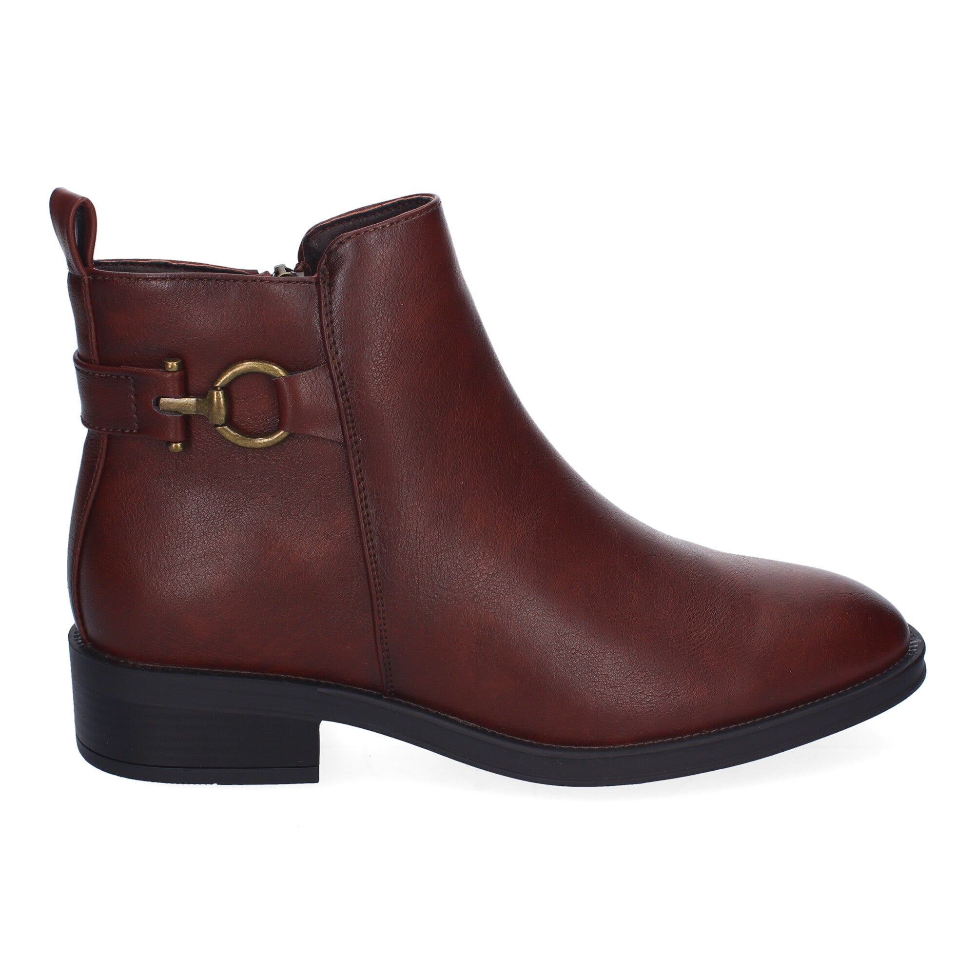 Botines marrones con adorno metálico