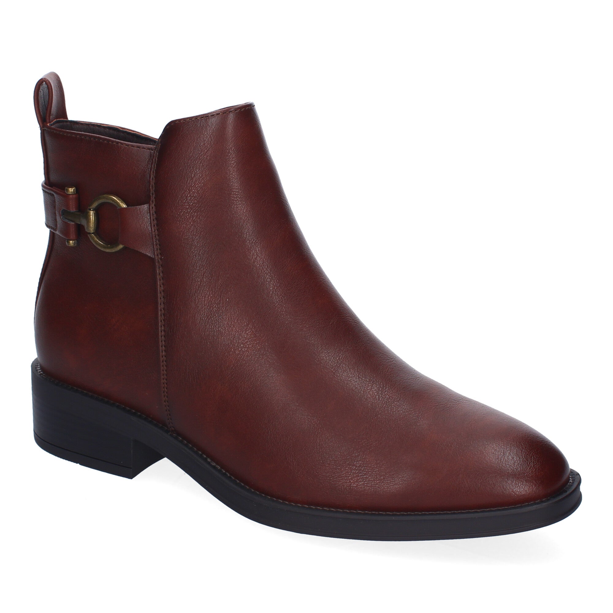 Botines marrones con adorno metálico