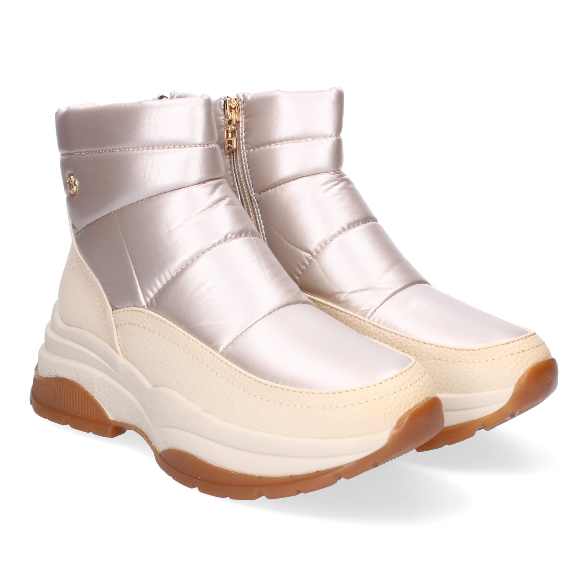 Botines beige con acolchado