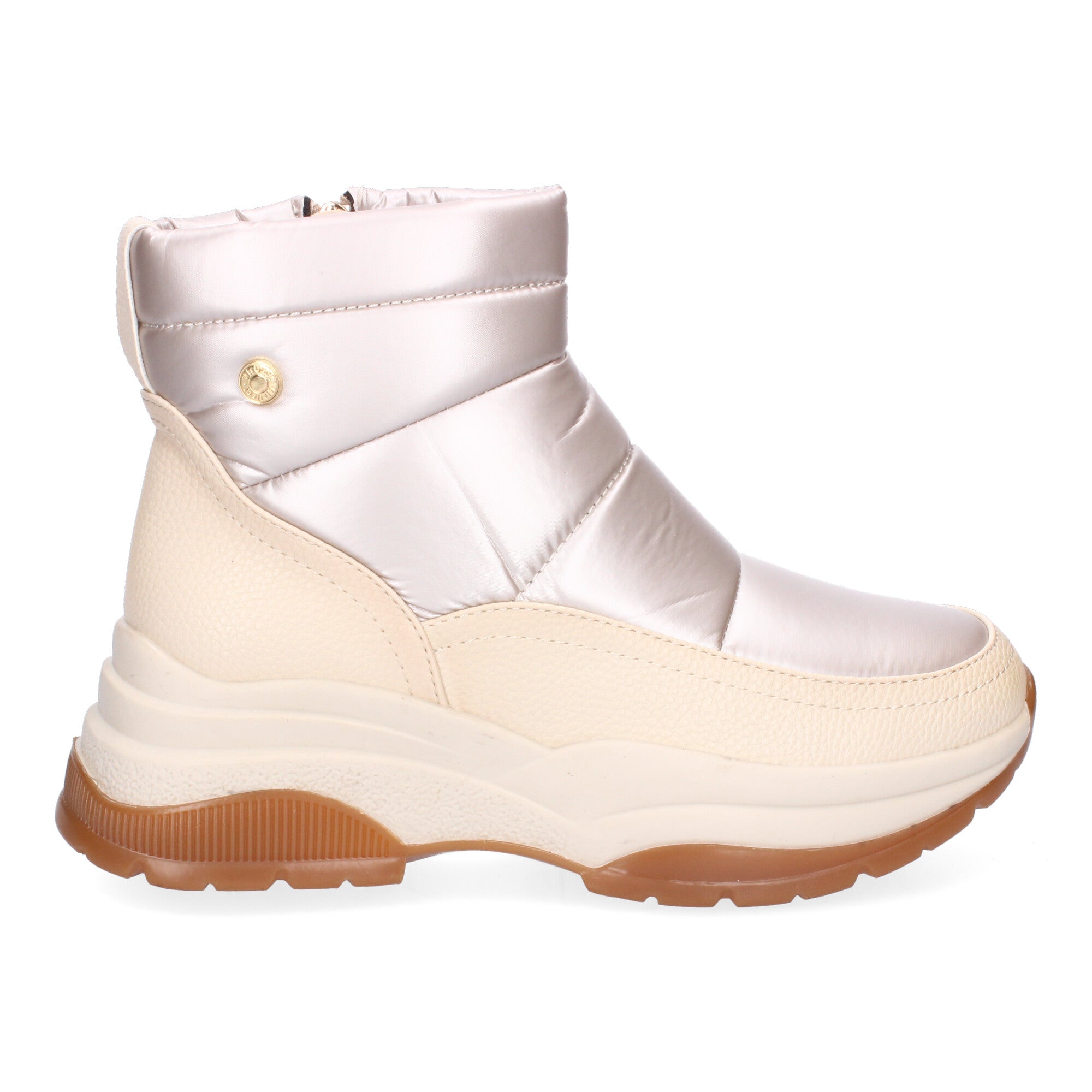 Botines beige con acolchado