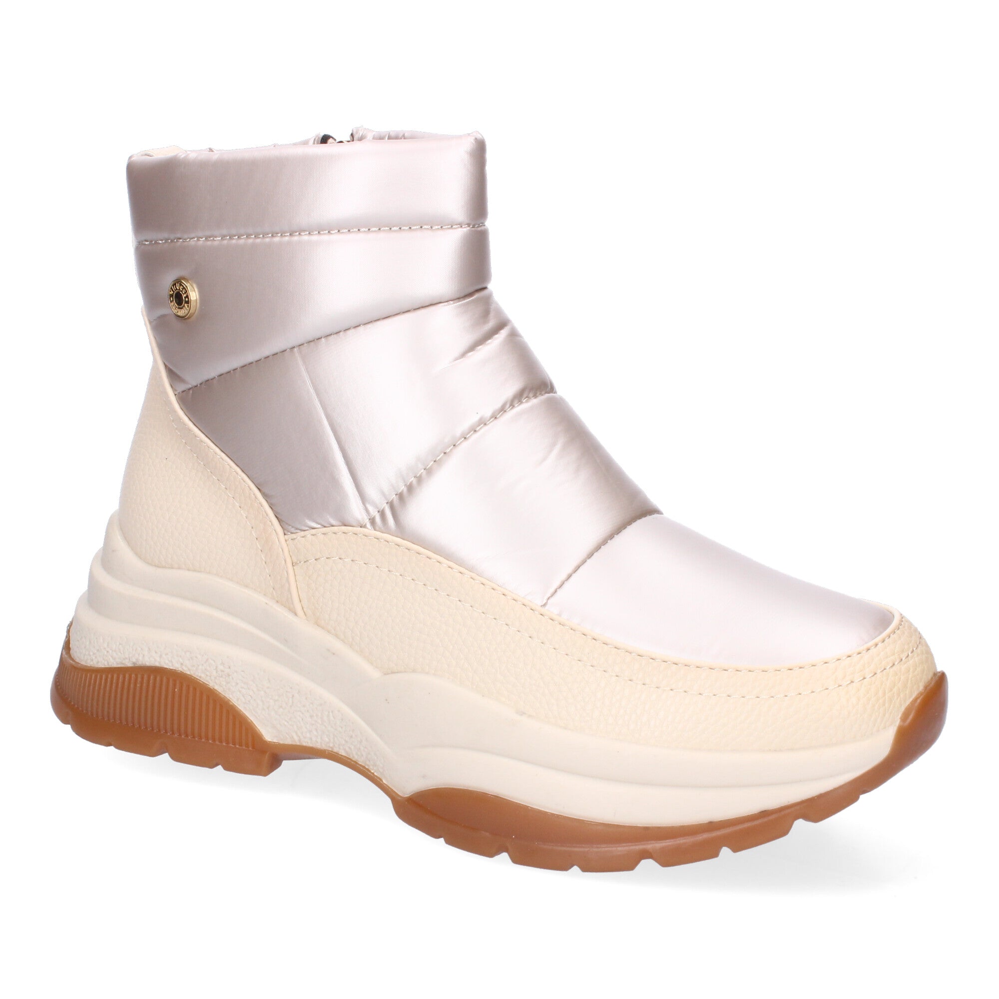 Botines beige con acolchado