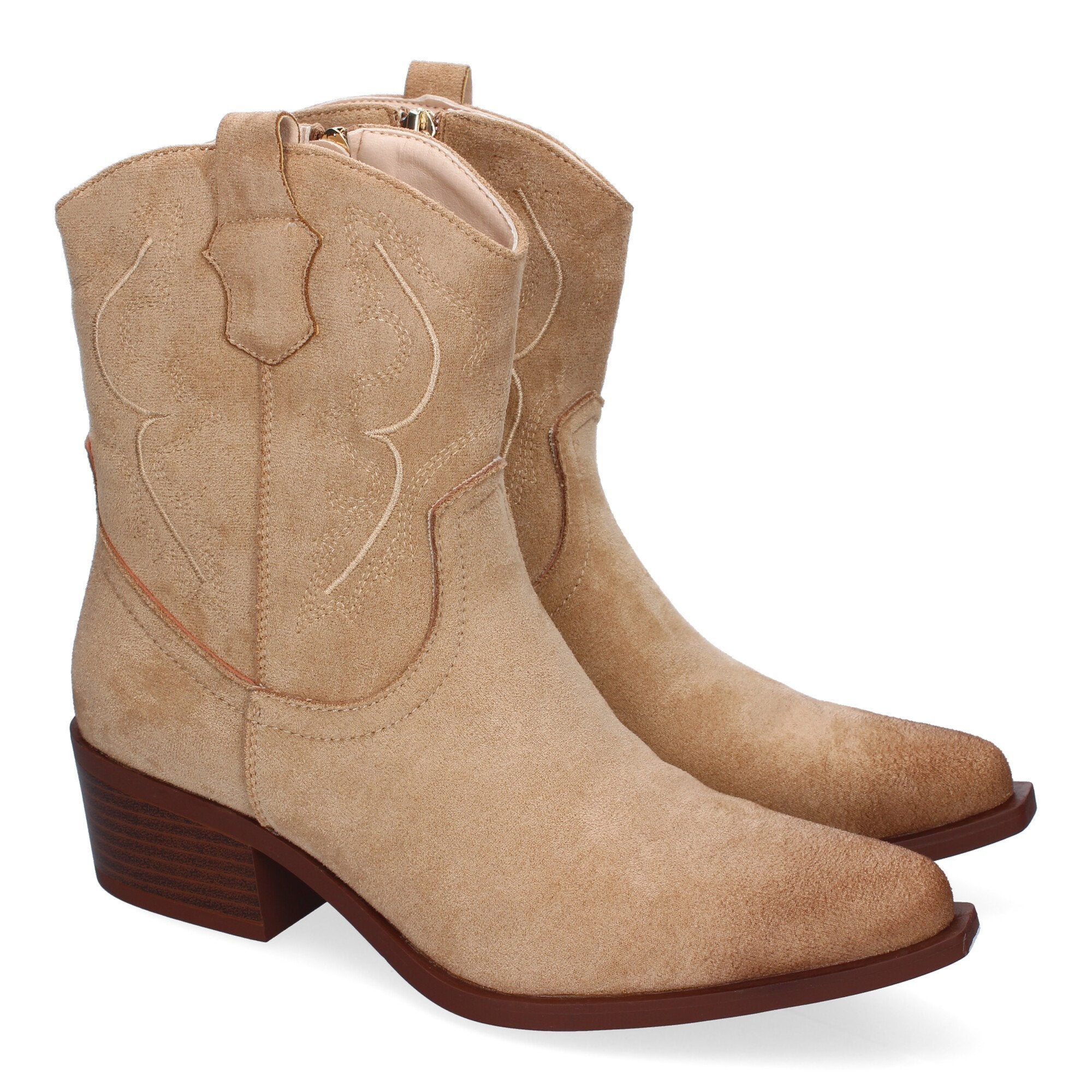 Botines beige estilo vaquero
