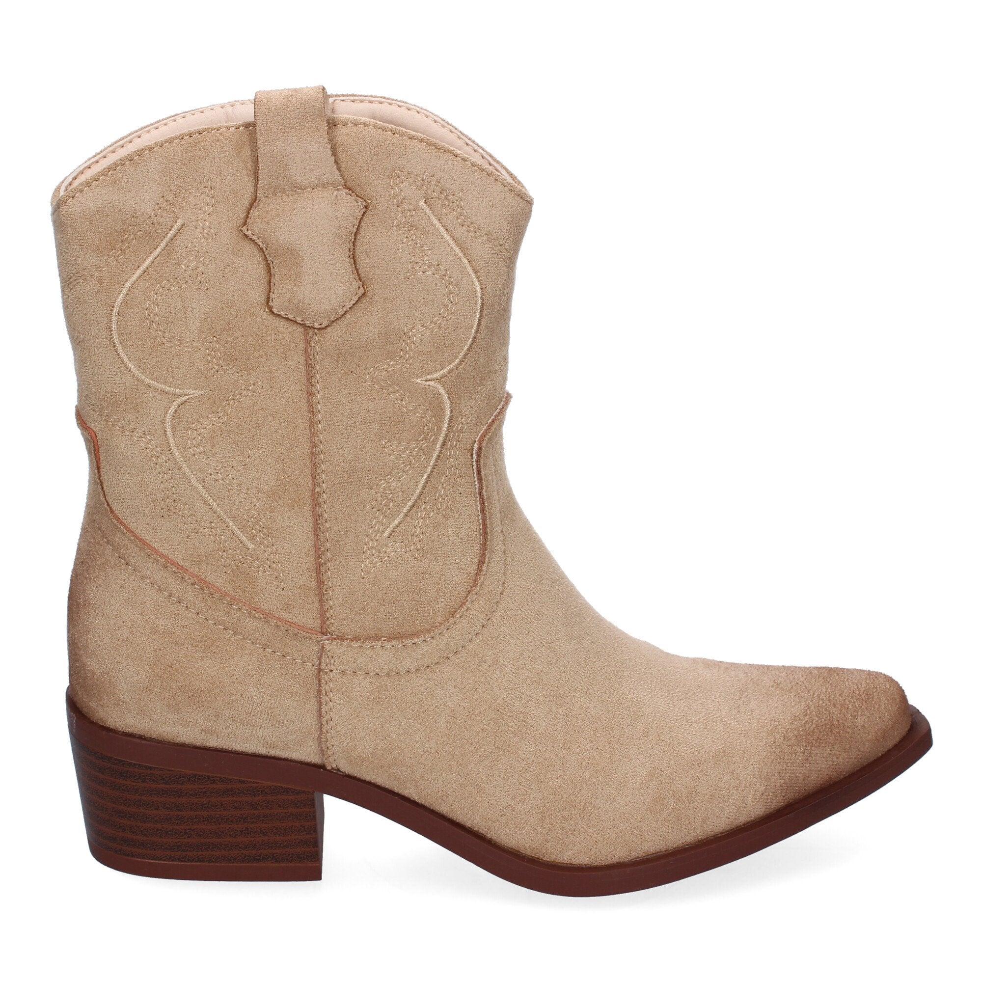 Botines beige estilo vaquero