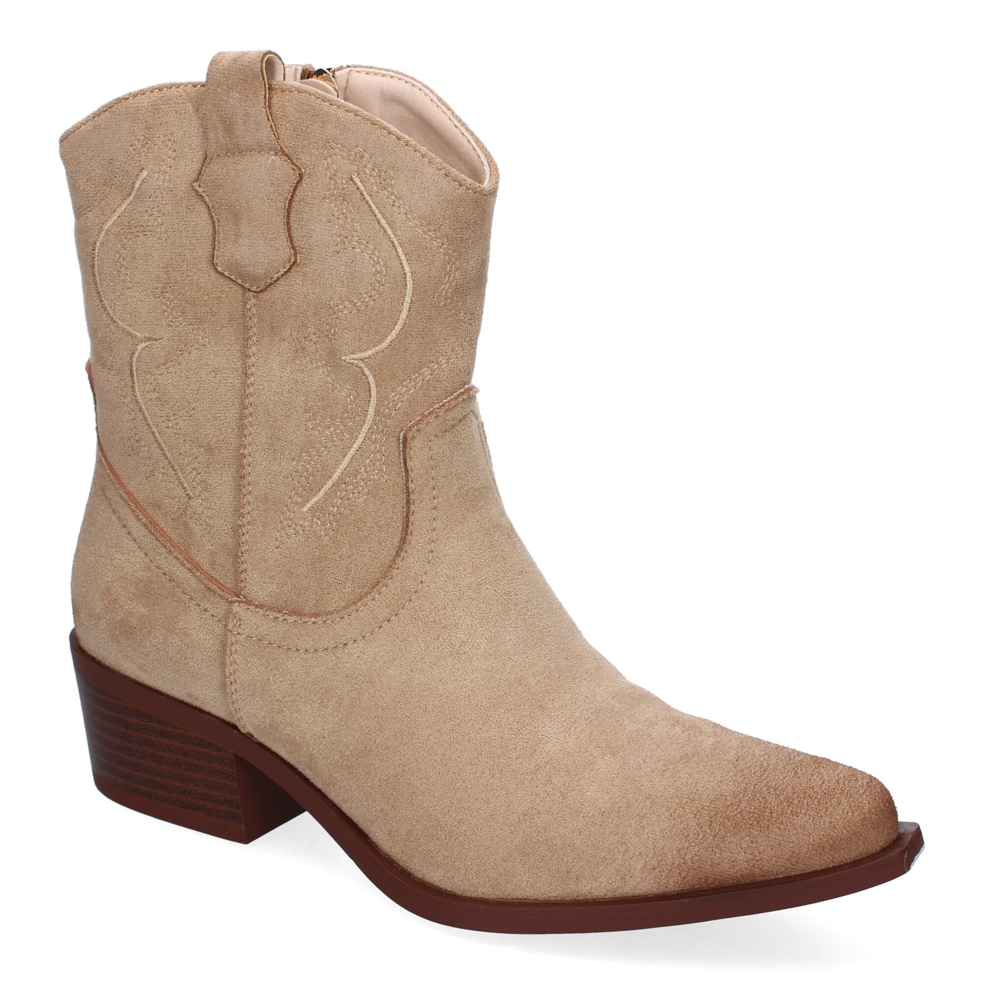 Botines beige estilo vaquero