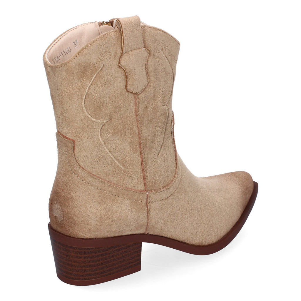 Botines beige estilo vaquero