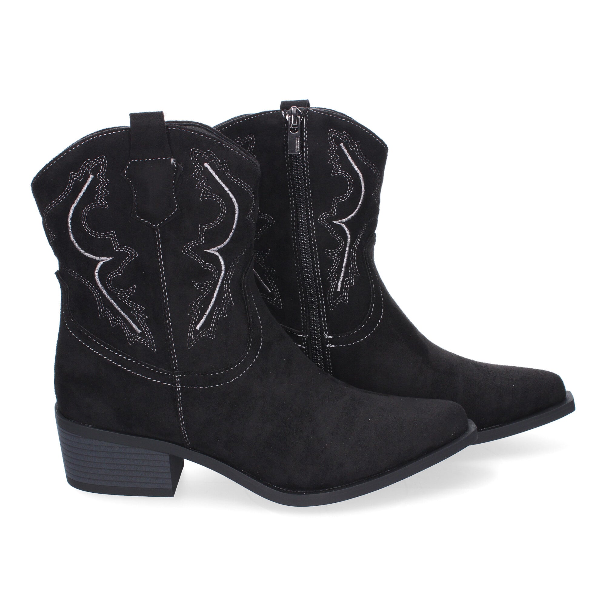 Botin negro estilo vaquero