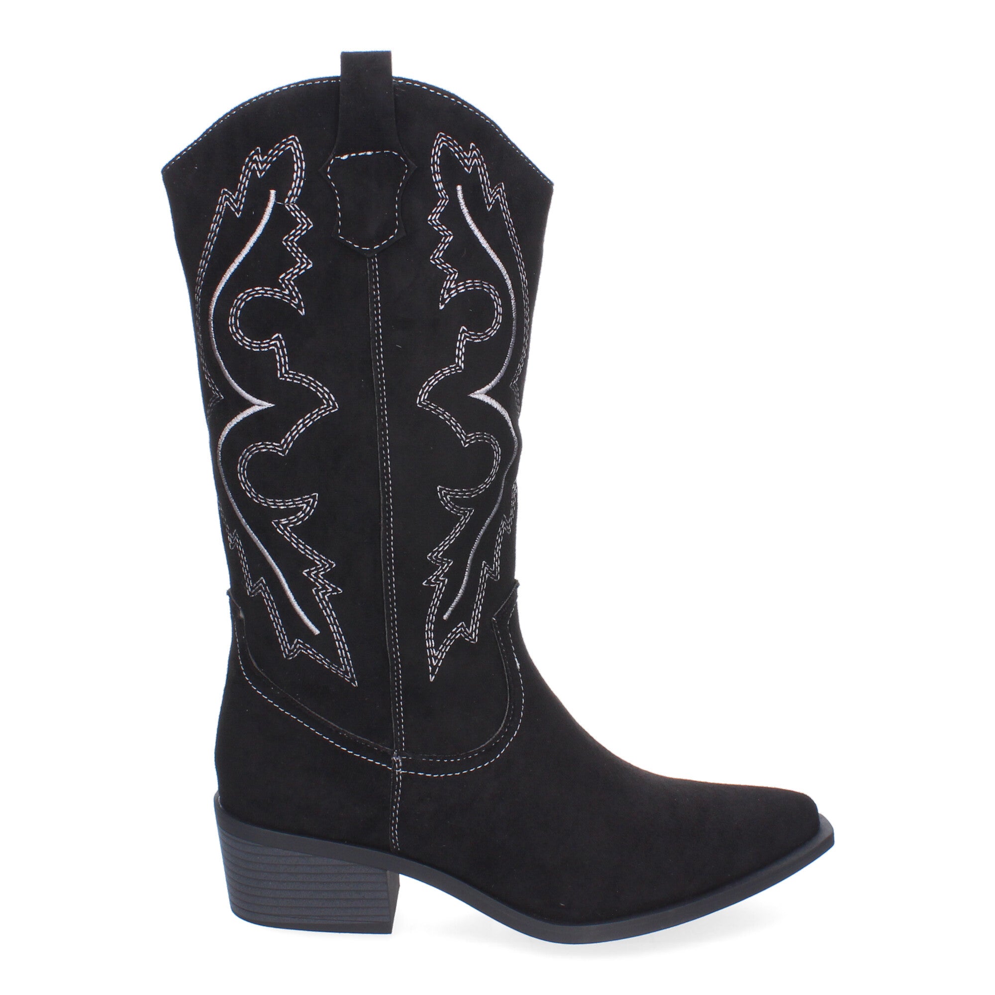 Botin estilo campero negro con bordado