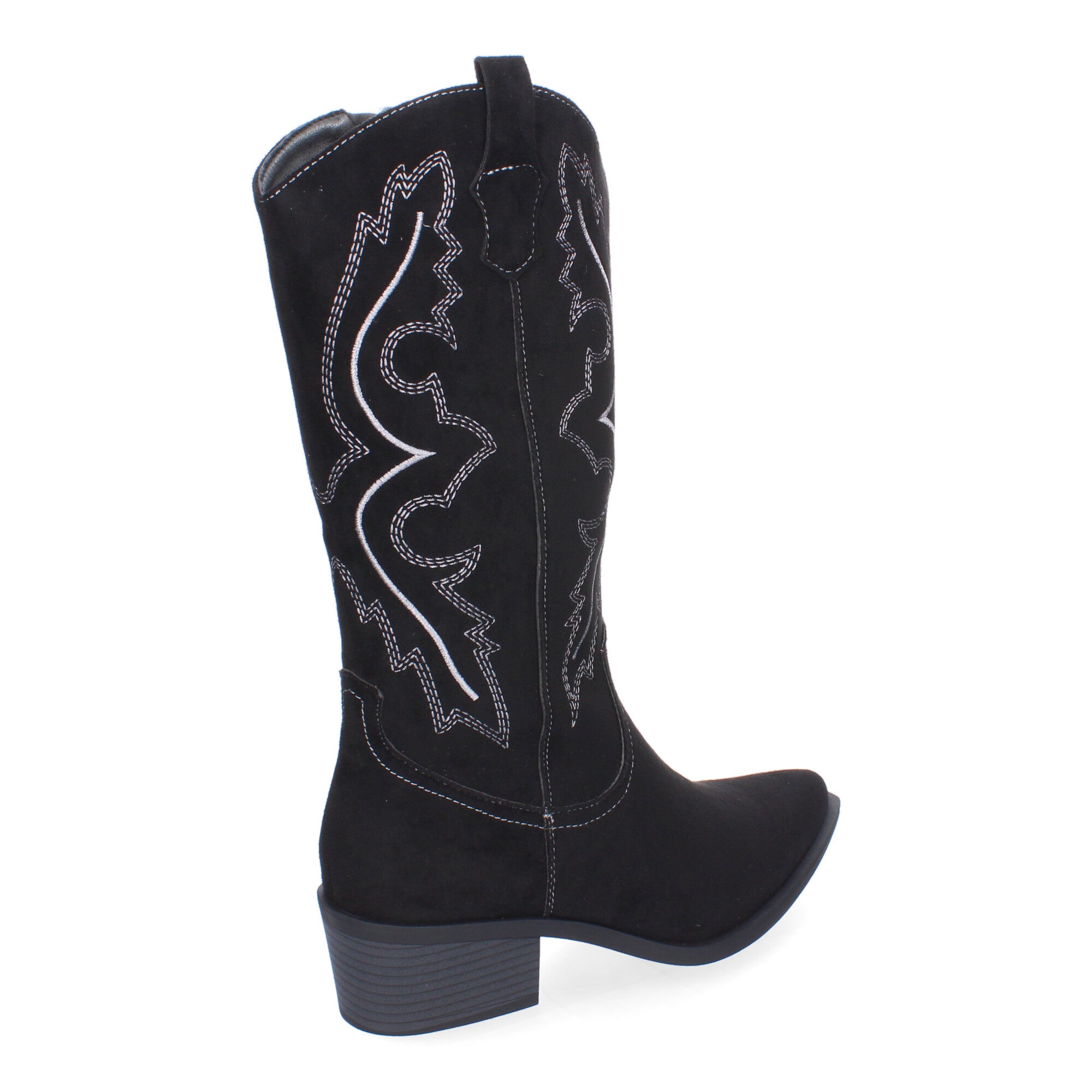 Botin estilo campero negro con bordado