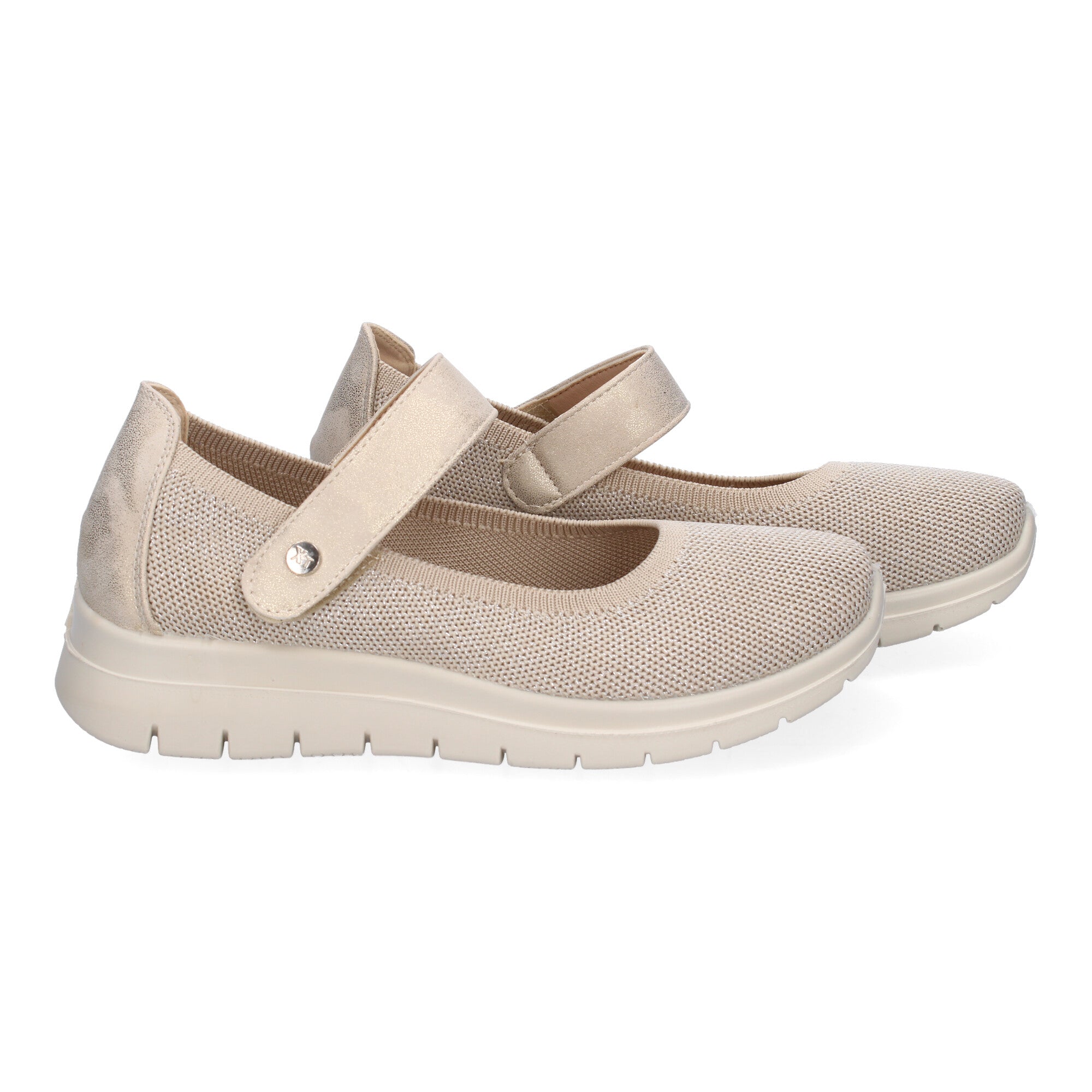 Zapatilla Plana Comoda para Mujer Elastica Beige