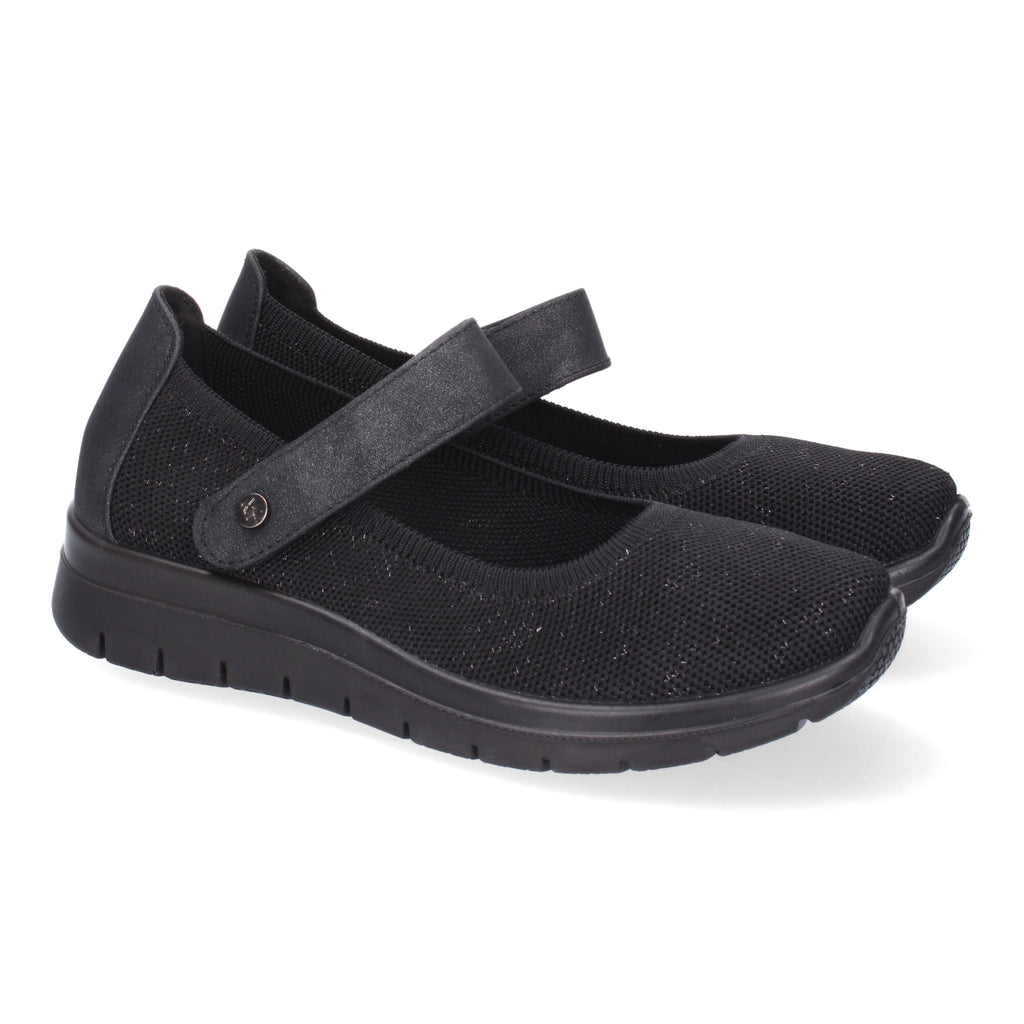 Zapatilla Plana Comoda para Mujer Elastica Negra