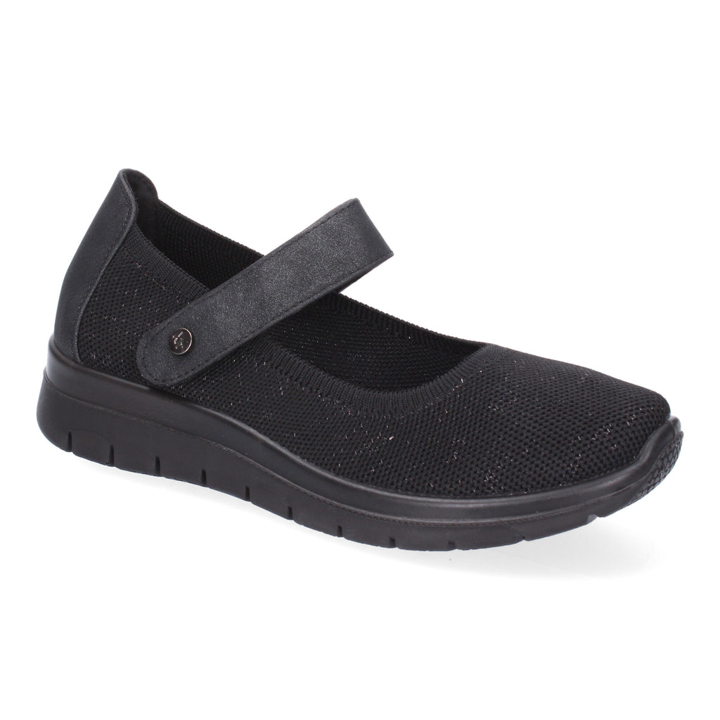 Zapatilla Plana Comoda para Mujer Elastica Negra