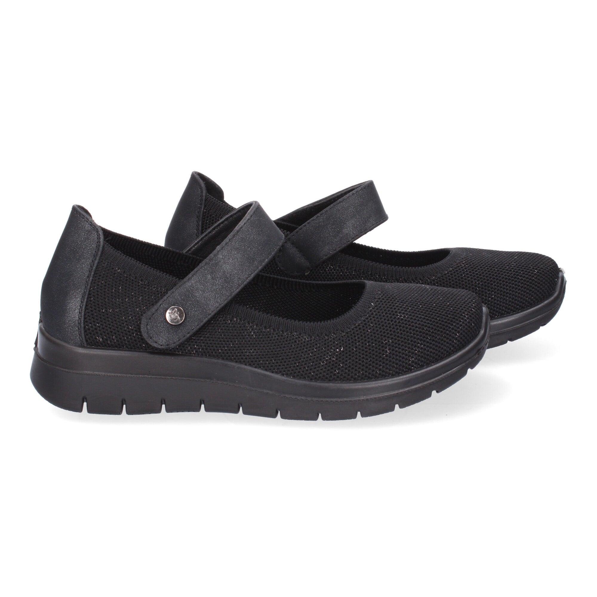 Zapatilla Plana Comoda para Mujer Elastica Negra