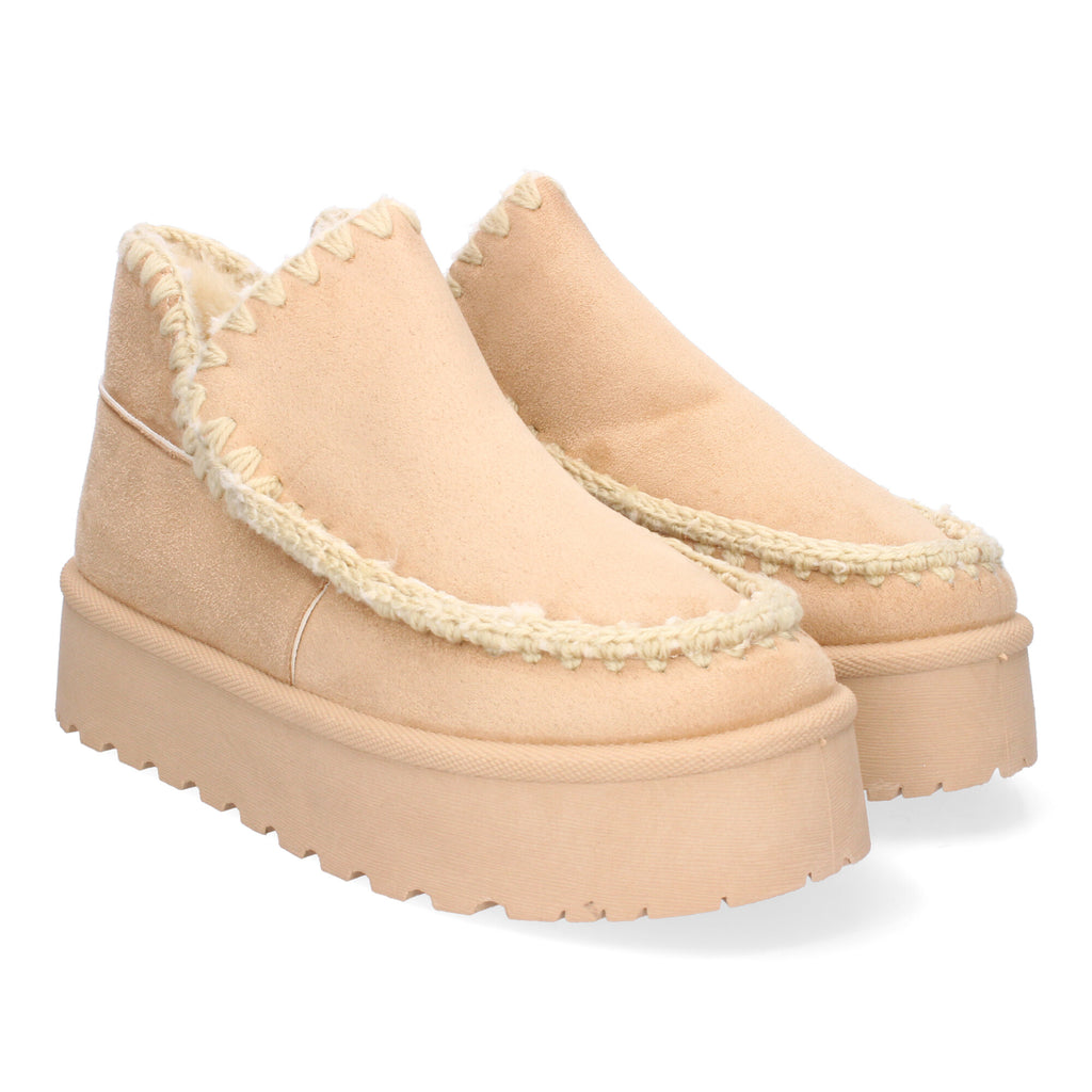 Botin beige con borreguillo interior+
