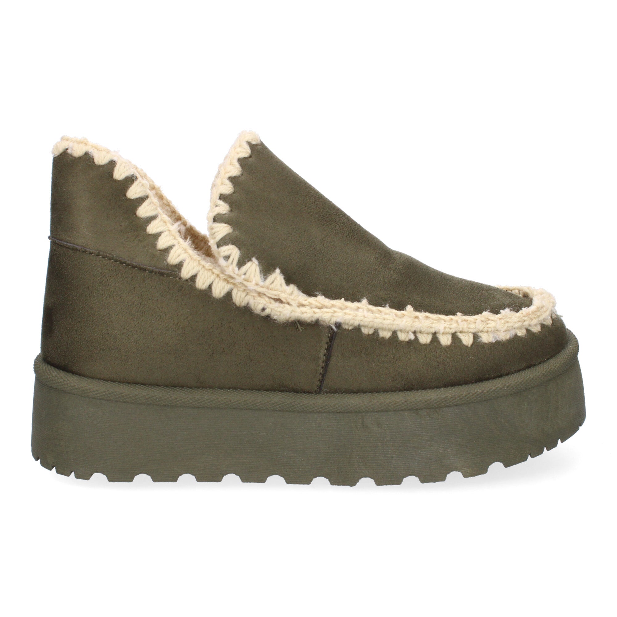 Botin con borreguillo interior kaki