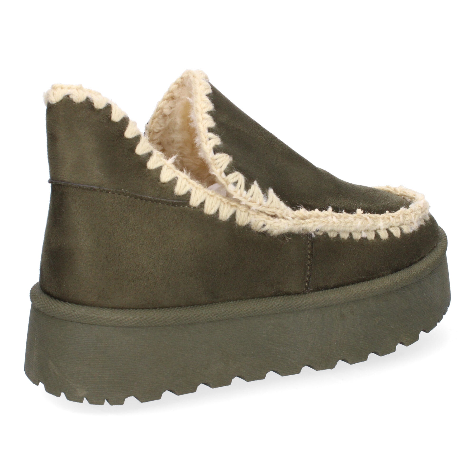 Botin con borreguillo interior kaki