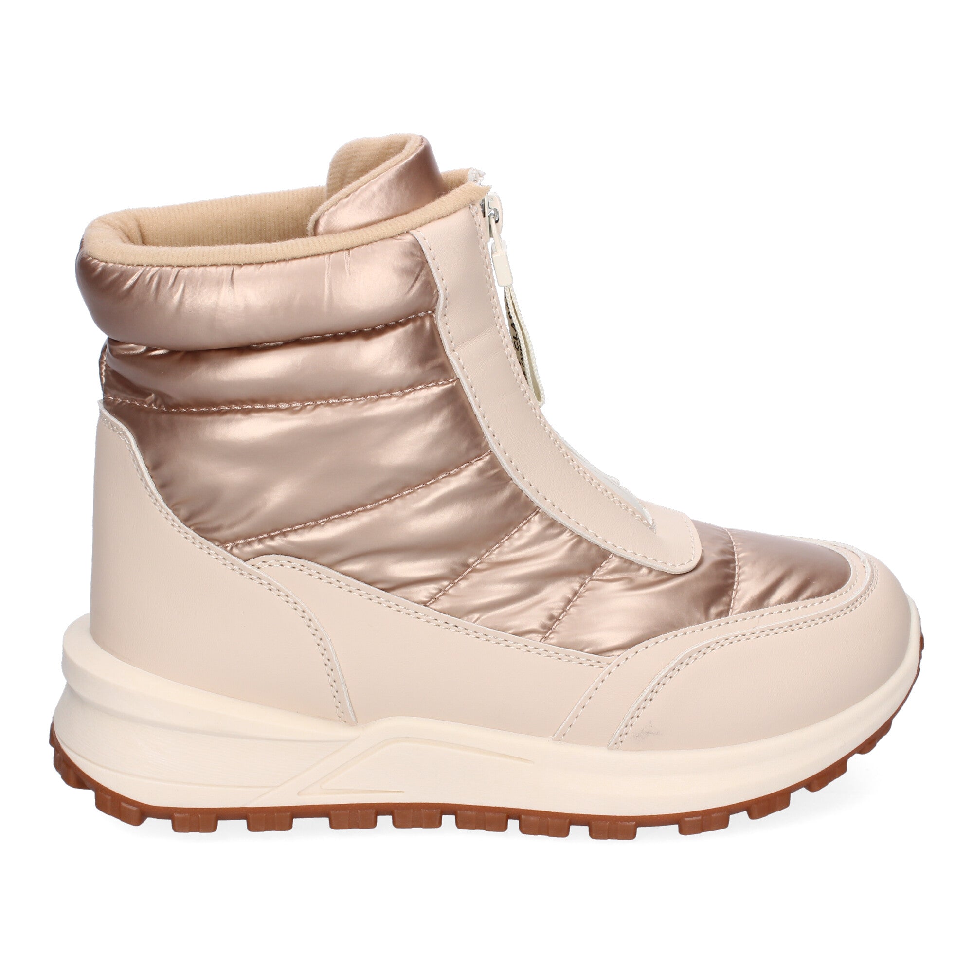Botines beige con acolchado