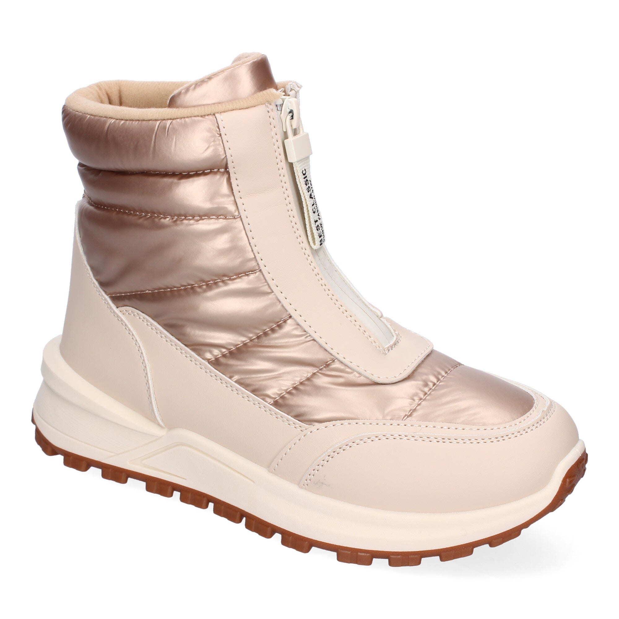 Botines beige con acolchado