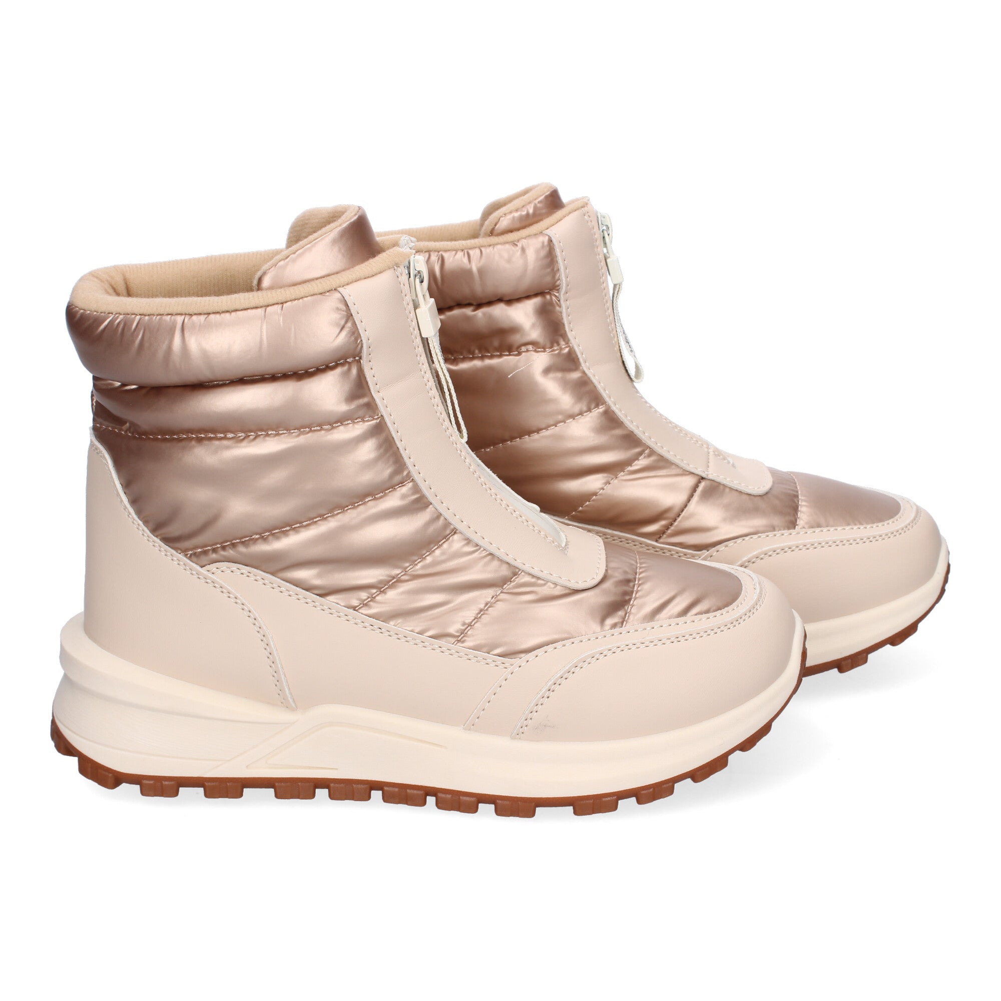 Botines beige con acolchado