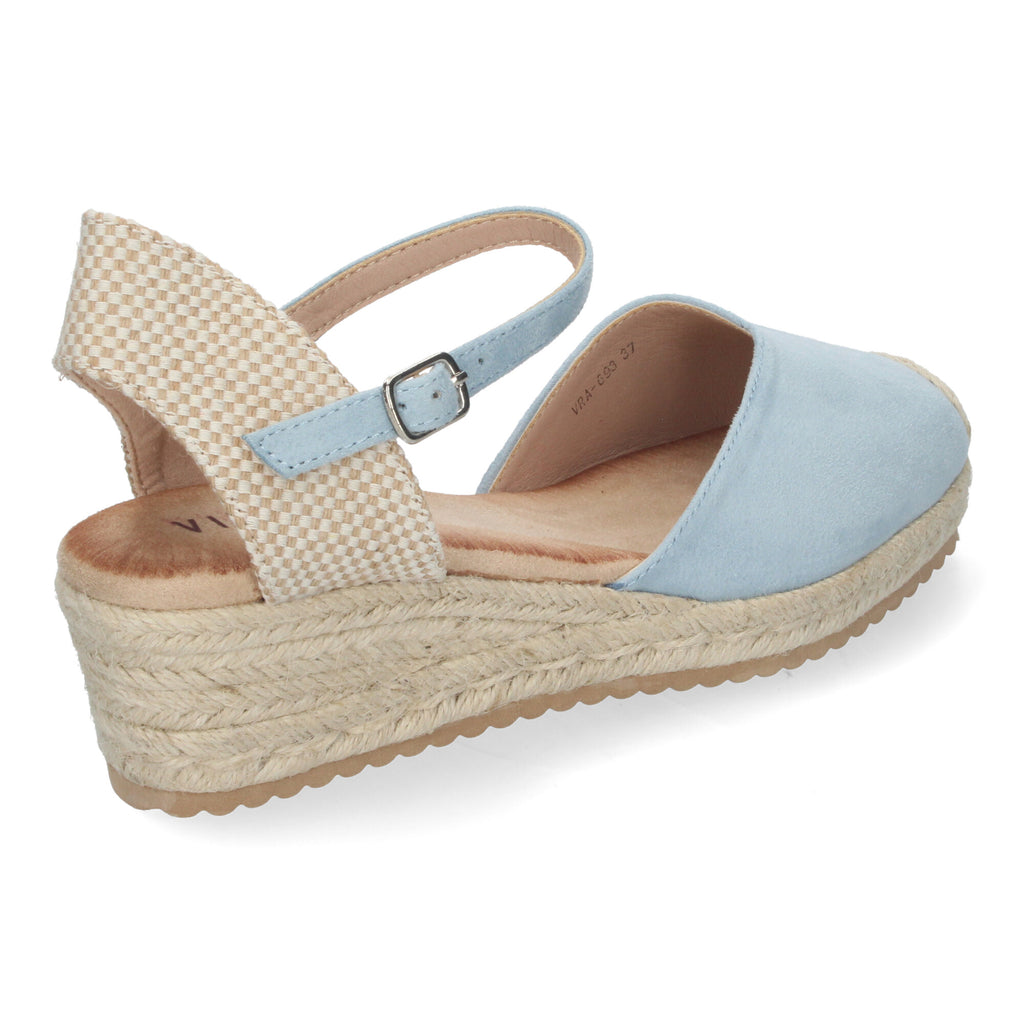 Sandalia de Cuña para Mujer, Cómoda y Elegante, Forrada de Yute con Pala Cerrada y Hebilla