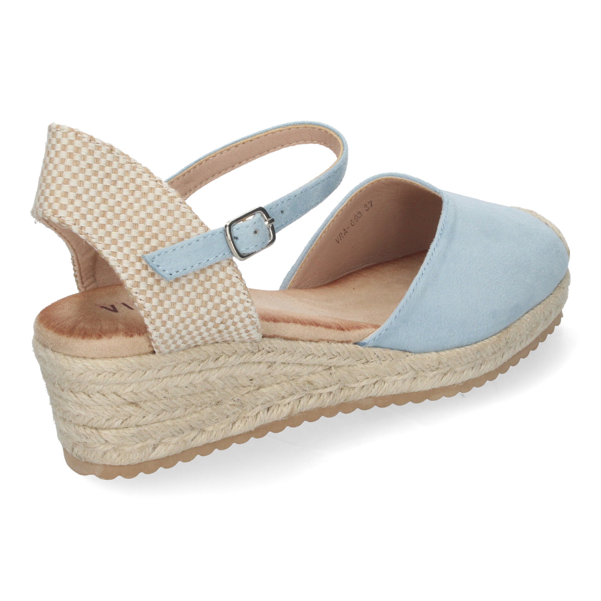 Sandalia de Cuña para Mujer, Cómoda y Elegante, Forrada de Yute con Pala Cerrada y Hebilla
