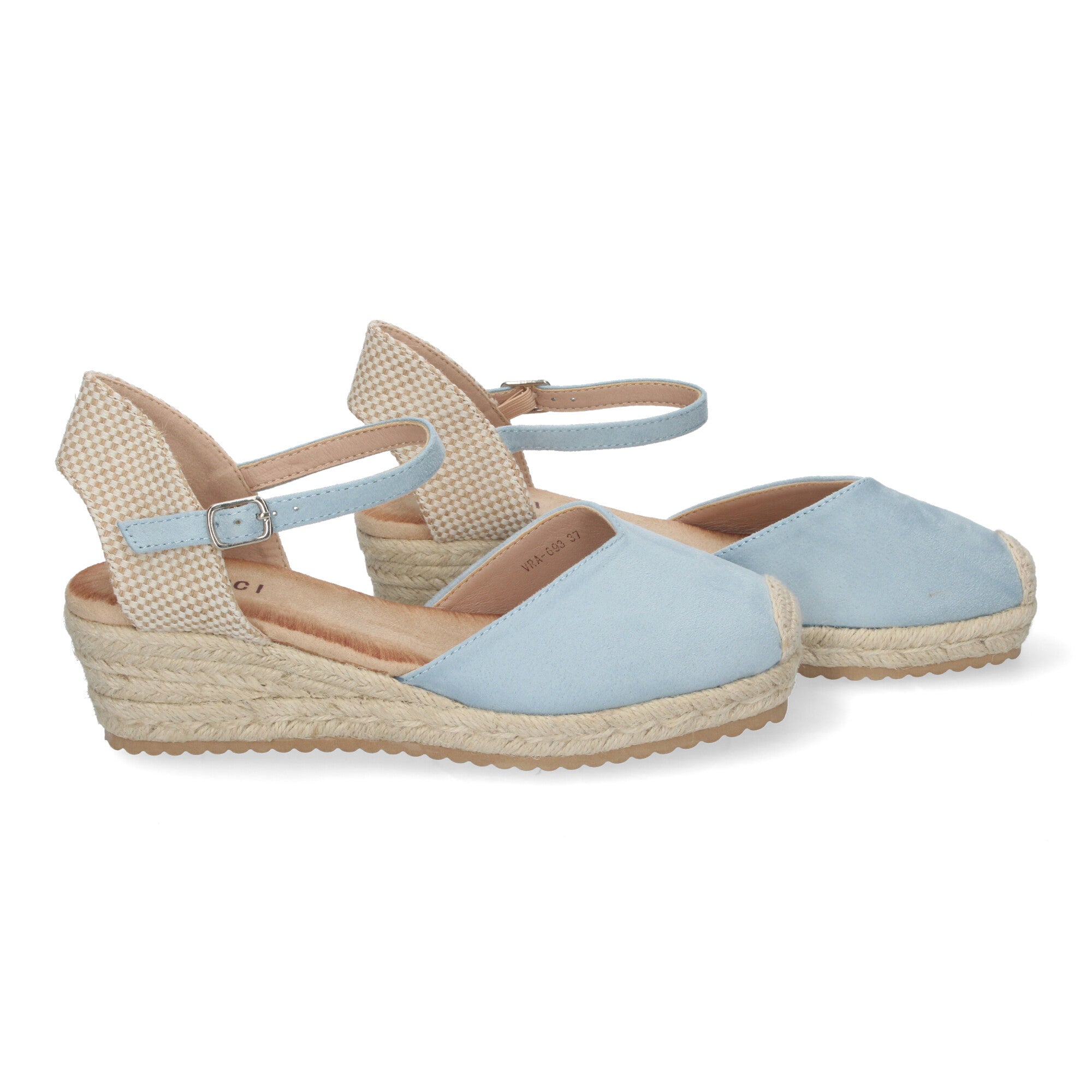 Sandalia de Cuña para Mujer, Cómoda y Elegante, Forrada de Yute con Pala Cerrada y Hebilla