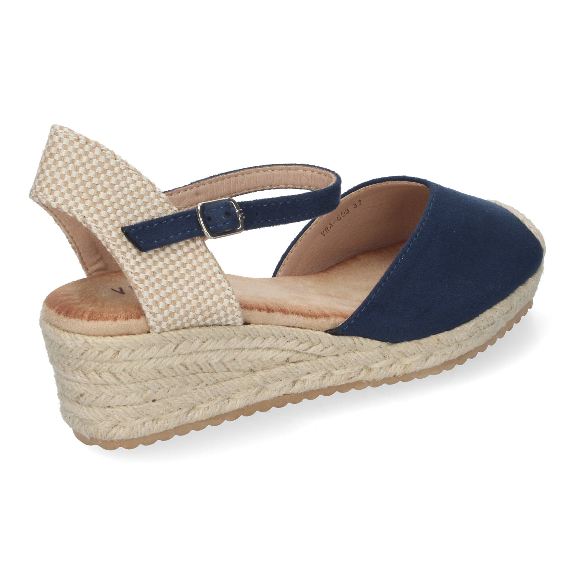 Sandalia de Cuña para Mujer, Cómoda y Elegante, Forrada de Yute con Pala Cerrada y Hebilla