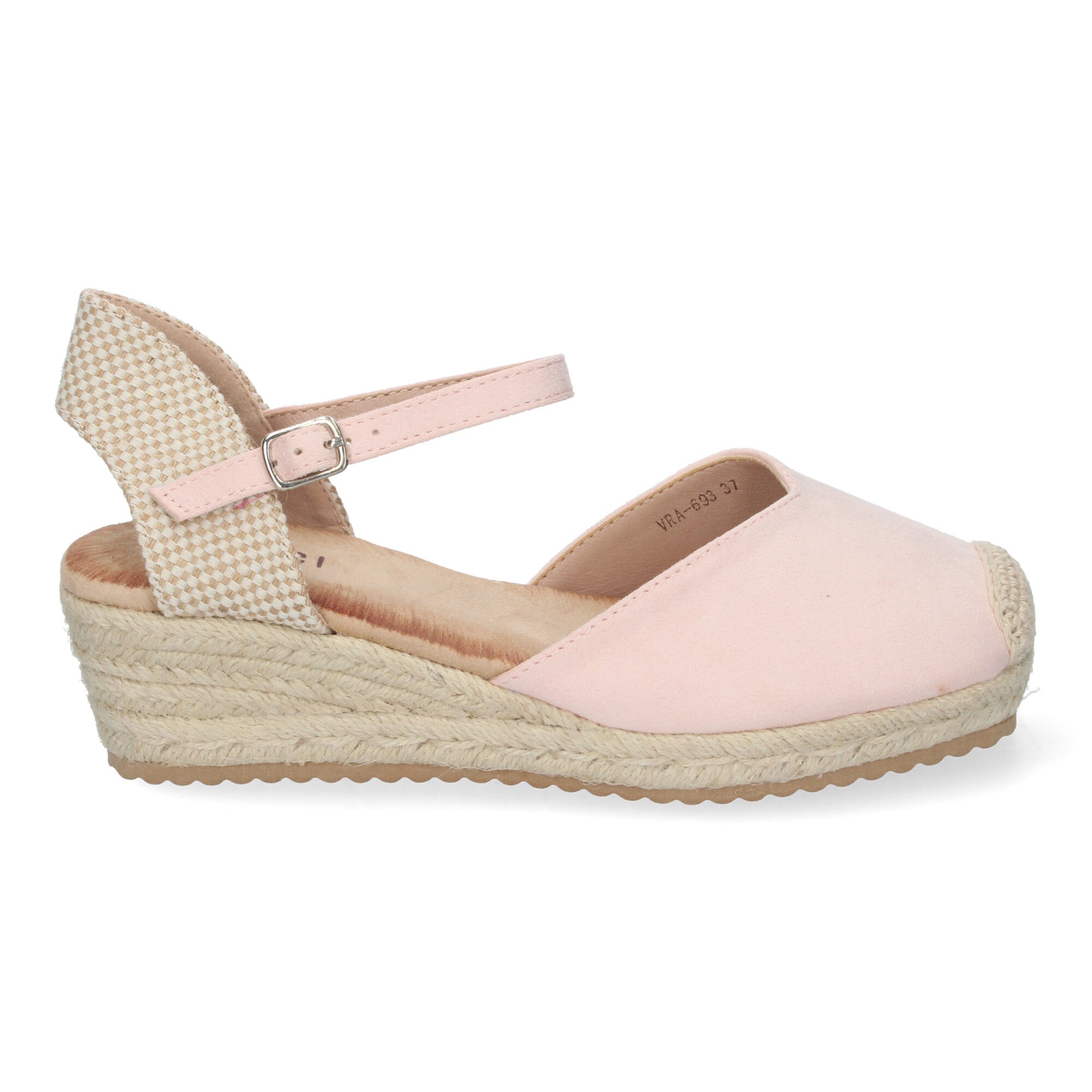 Sandalia de Cuña para Mujer, Cómoda y Elegante, Forrada de Yute  en la Pala y Hebilla