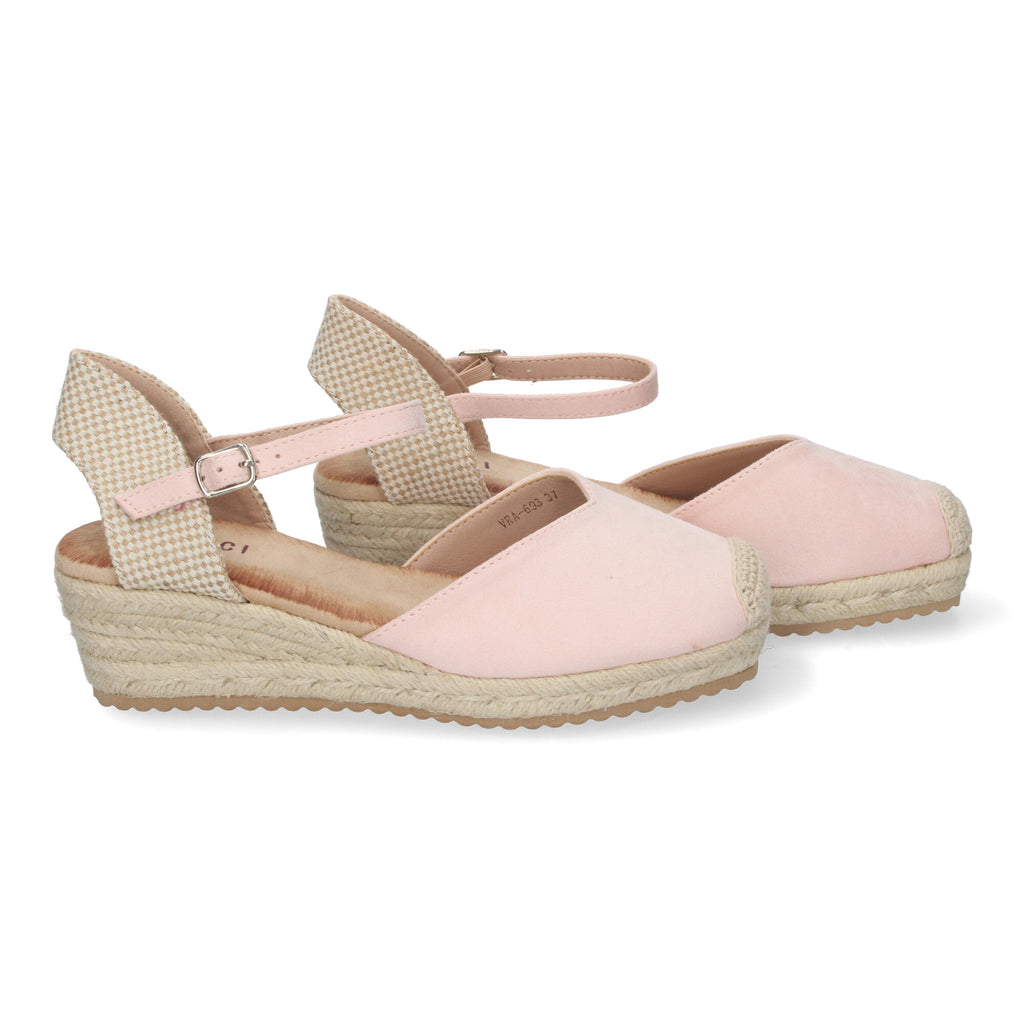 Sandalia de Cuña para Mujer, Cómoda y Elegante, Forrada de Yute  en la Pala y Hebilla