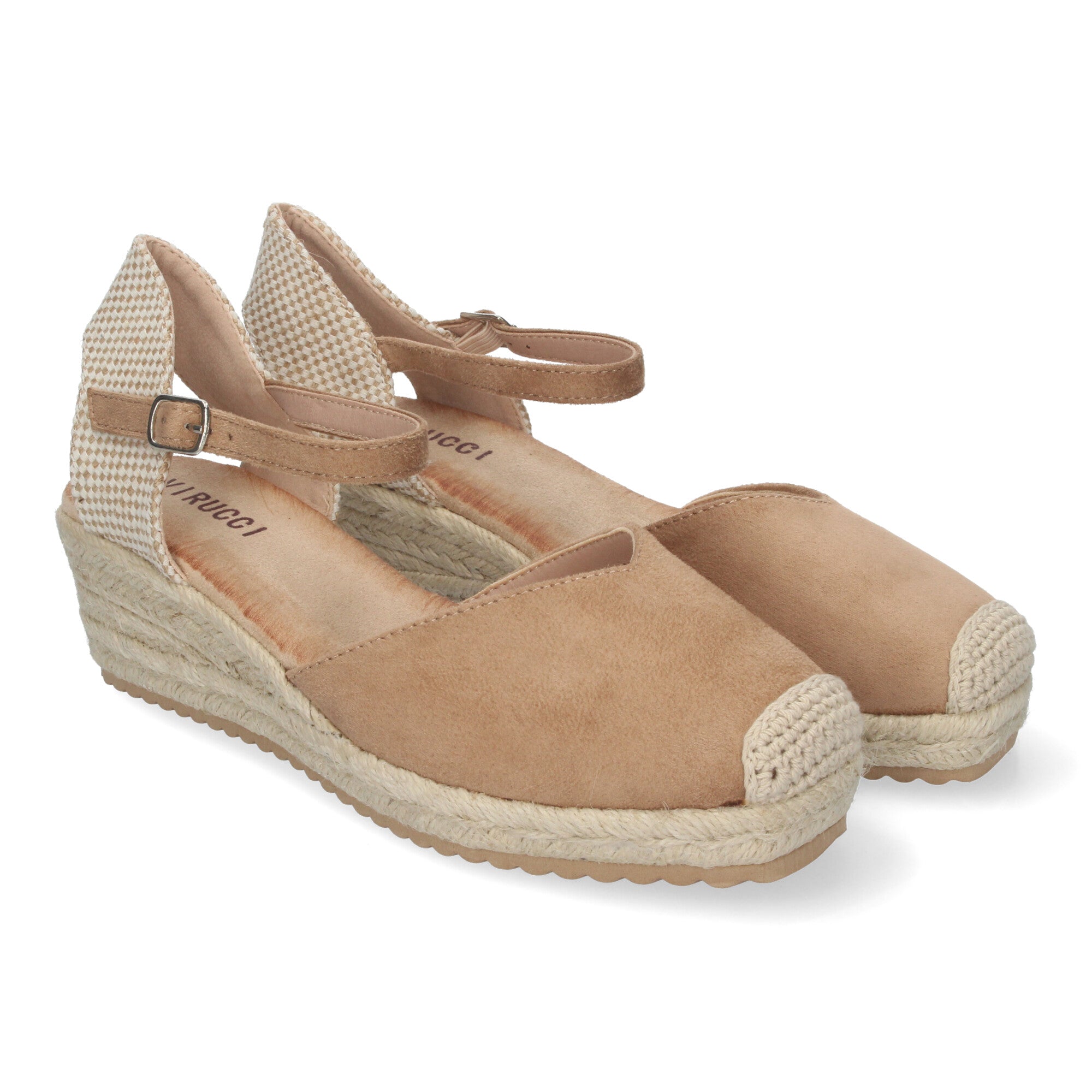 Sandalia de Cuña para Mujer, Cómoda y Elegante, Forrada de Yute en la Pala y Hebilla