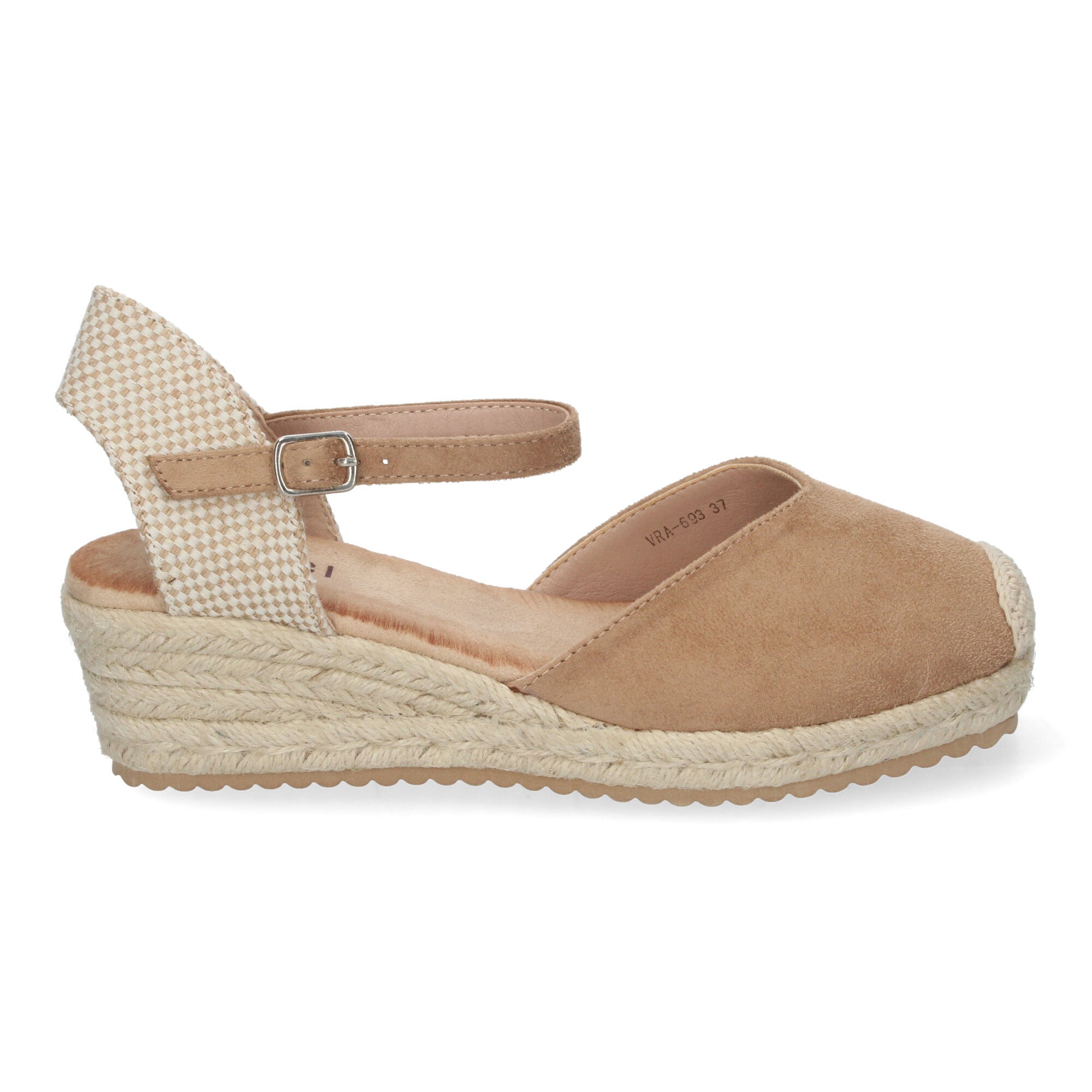 Sandalia de Cuña para Mujer, Cómoda y Elegante, Forrada de Yute en la Pala y Hebilla