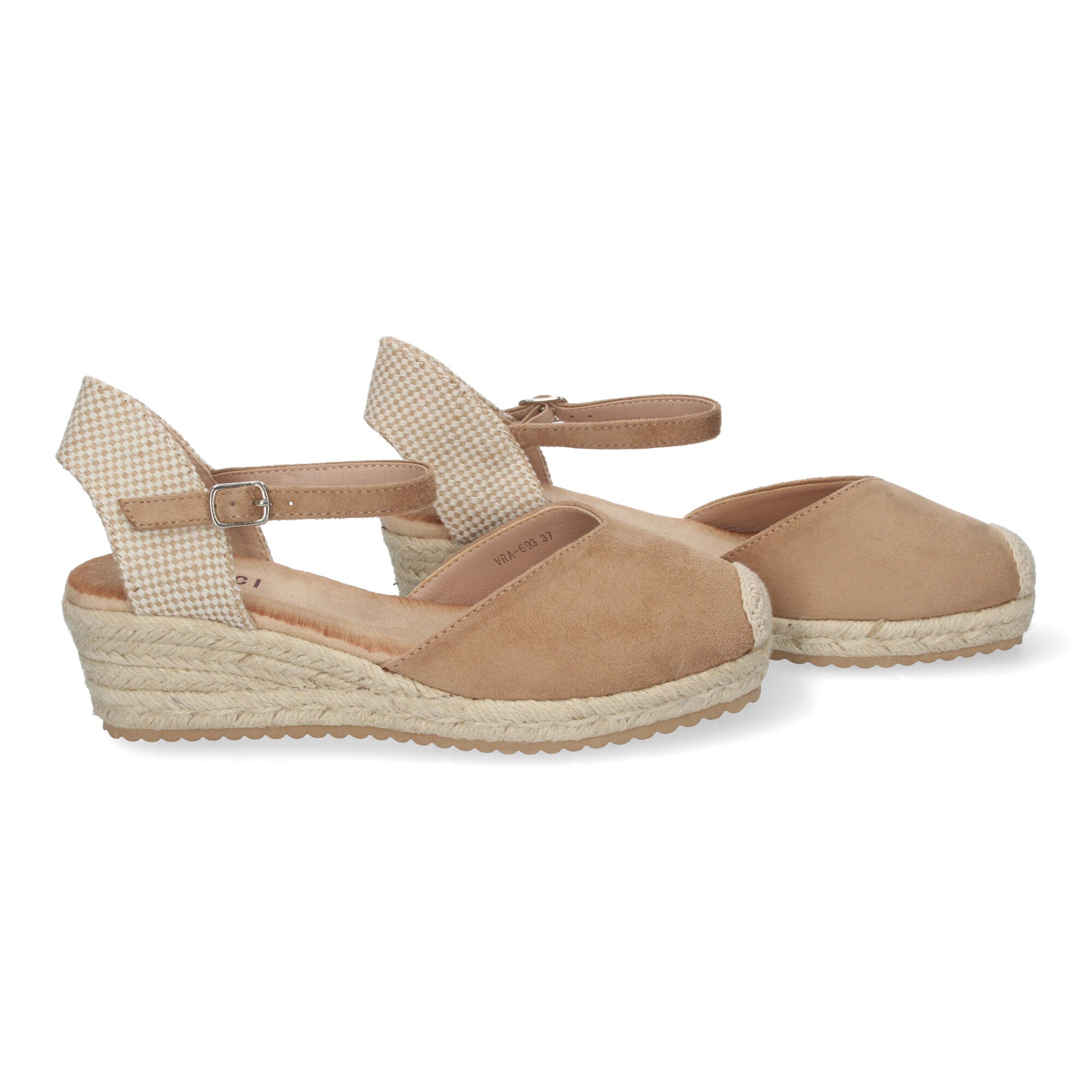 Sandalia de Cuña para Mujer, Cómoda y Elegante, Forrada de Yute en la Pala y Hebilla