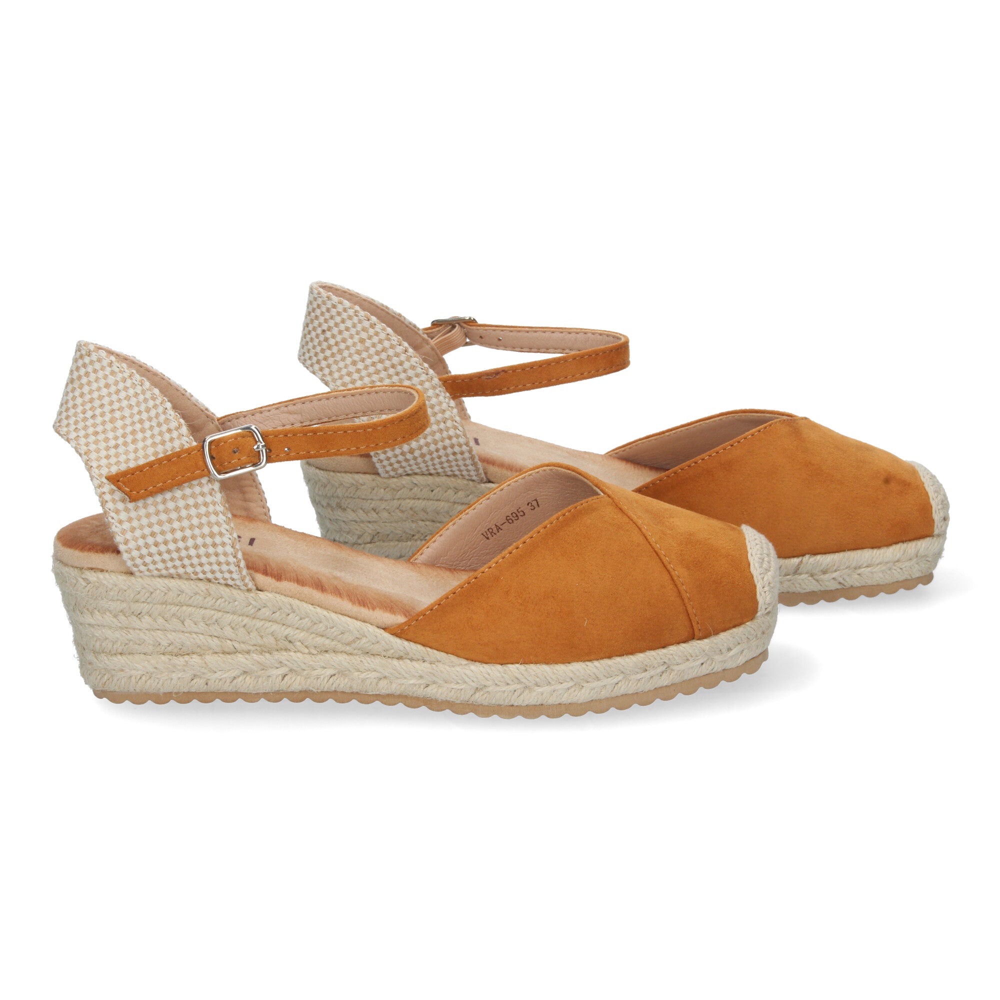Sandalia de Cuña para Mujer, Cómoda y Elegante, Forrada de Yute con Detalle Cosido en la Pala y Hebilla