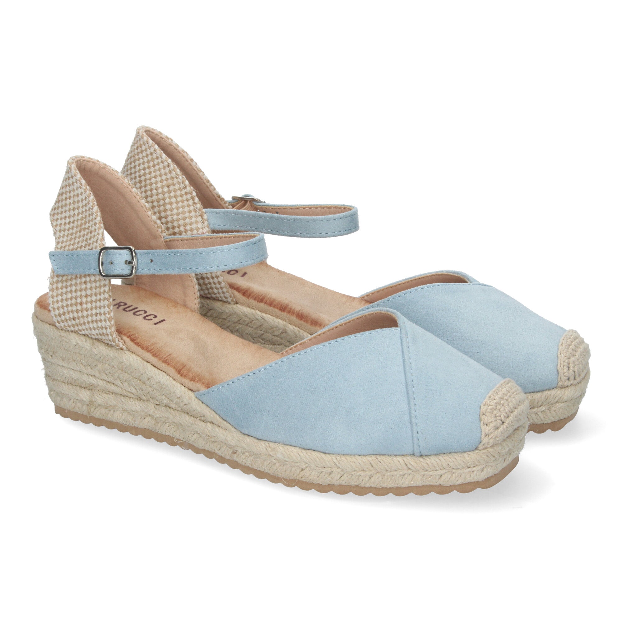 Sandalia de Cuña para Mujer, Cómoda y Elegante, Forrada de Yute con Detalle Cosido en la Pala y Hebilla
