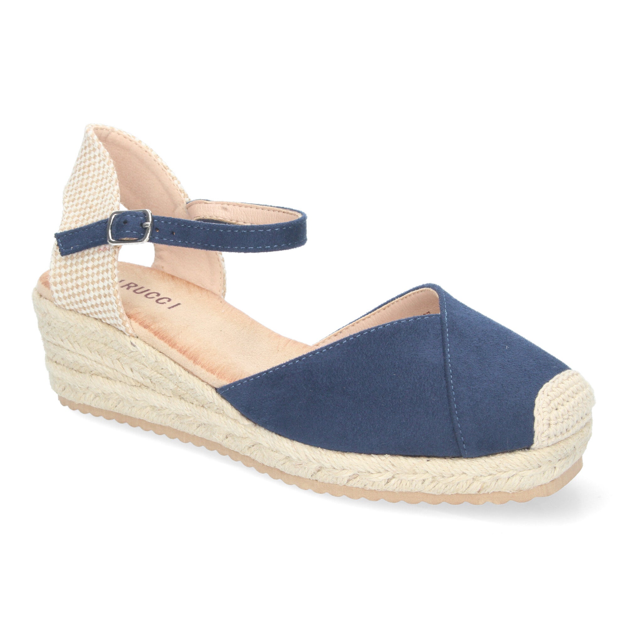 Sandalia de Cuña para Mujer, Cómoda y Elegante, Forrada de Yute con Detalle Cosido en la Pala y Hebilla