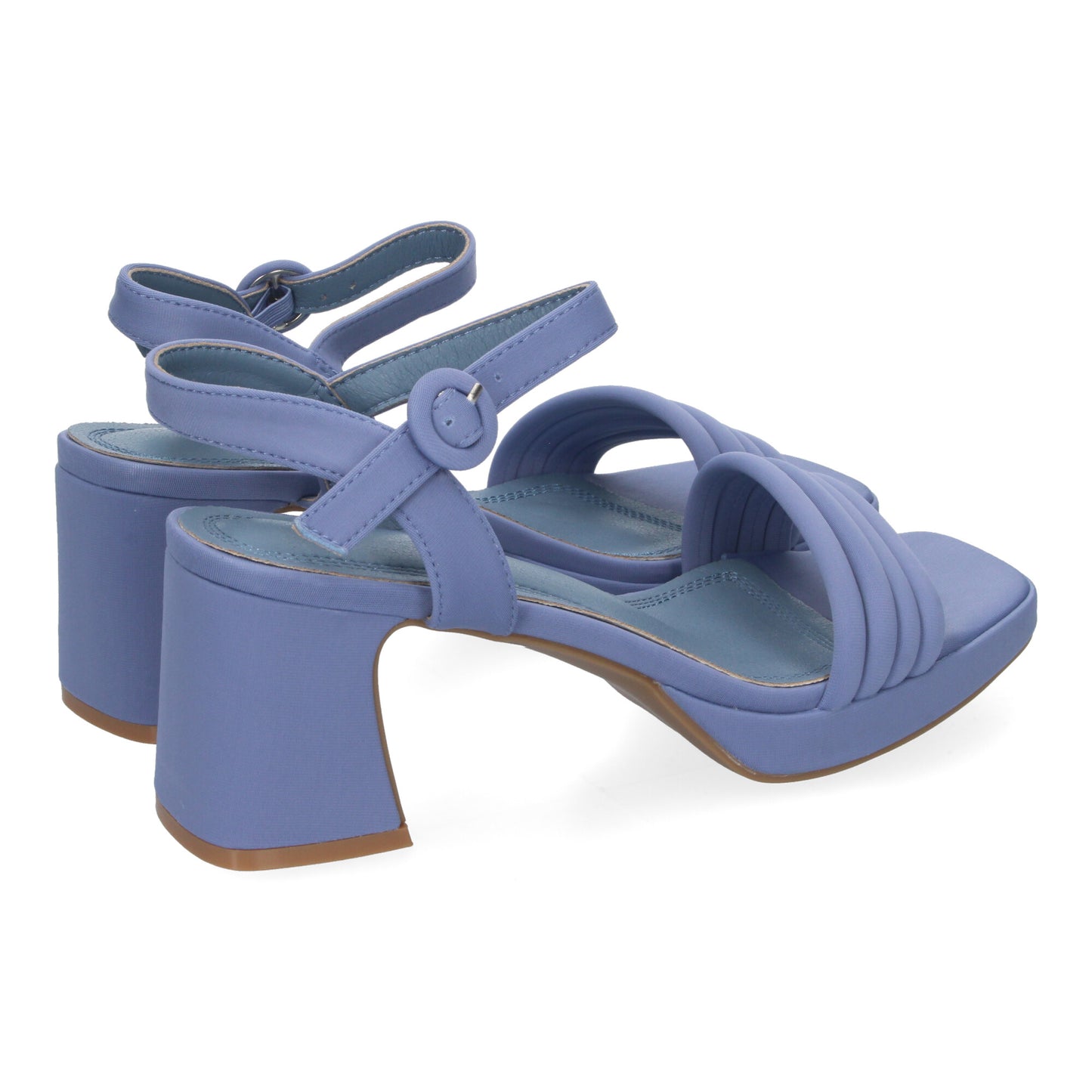 Cyrena Blue Luxe – Sandalias Azules de Tacón con Diseño Trenzado y Hebilla Ajustable