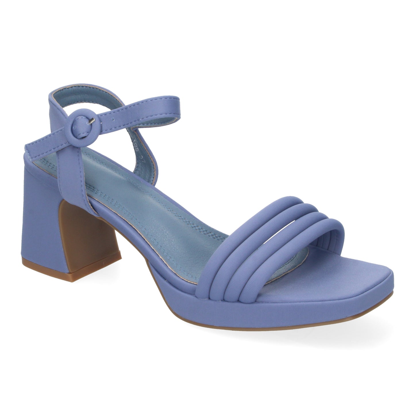 Cyrena Blue Luxe – Sandalias Azules de Tacón con Diseño Trenzado y Hebilla Ajustable