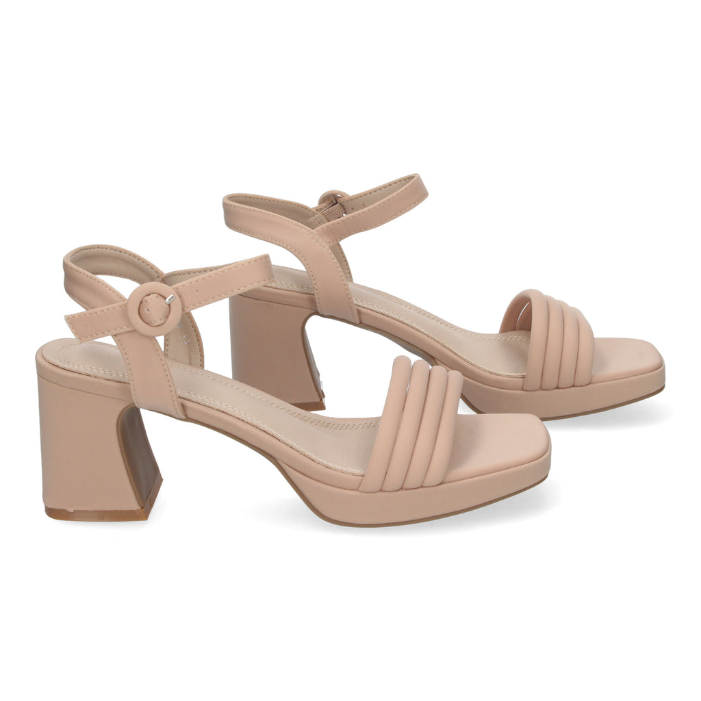 Sandalias Elegantes de Tacón para Mujer con Pala Trenzada y Hebilla Ajustable