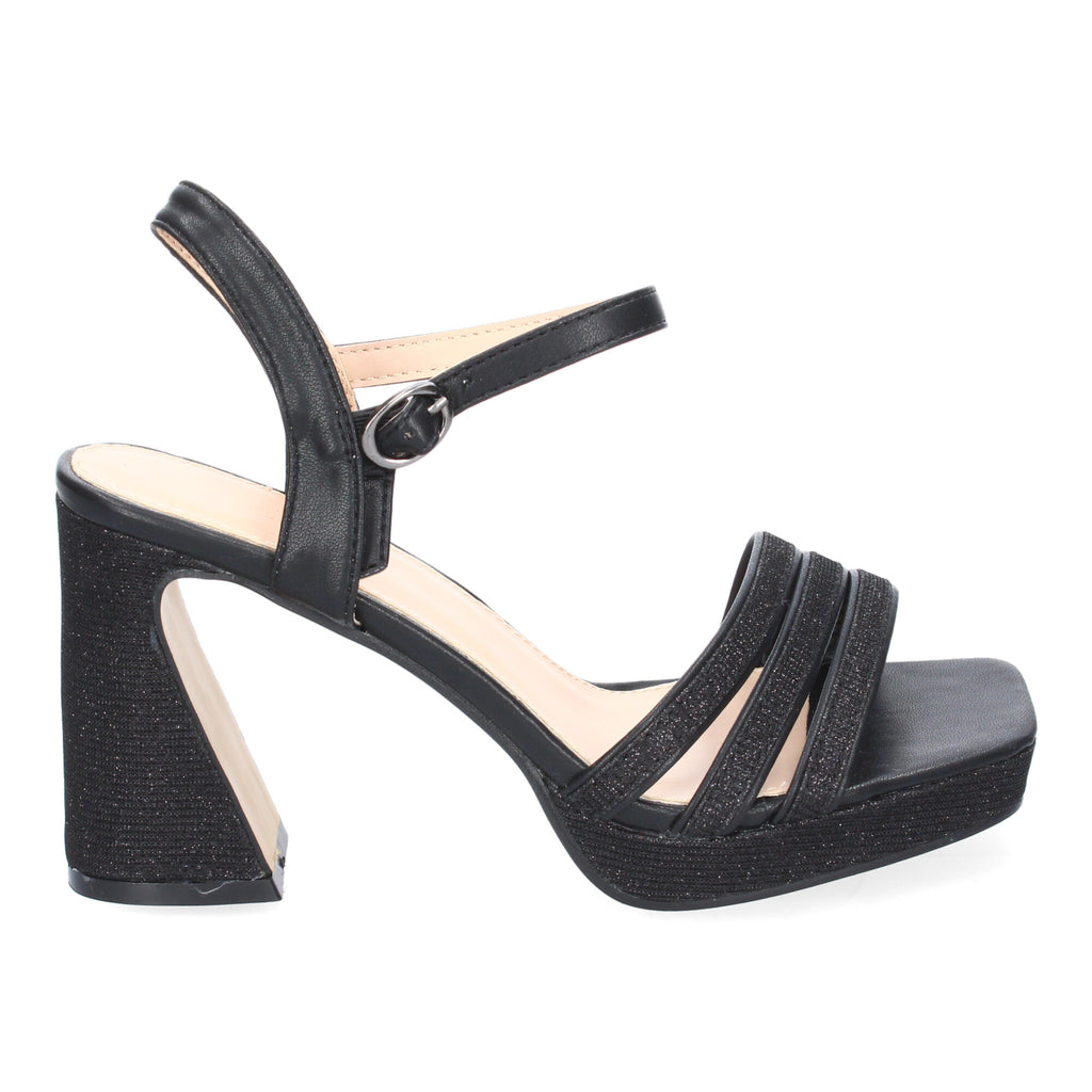 Sandalias de Tacón para Mujer con Tiras Elegantes, Puntera Abierta y Cierre de Hebilla