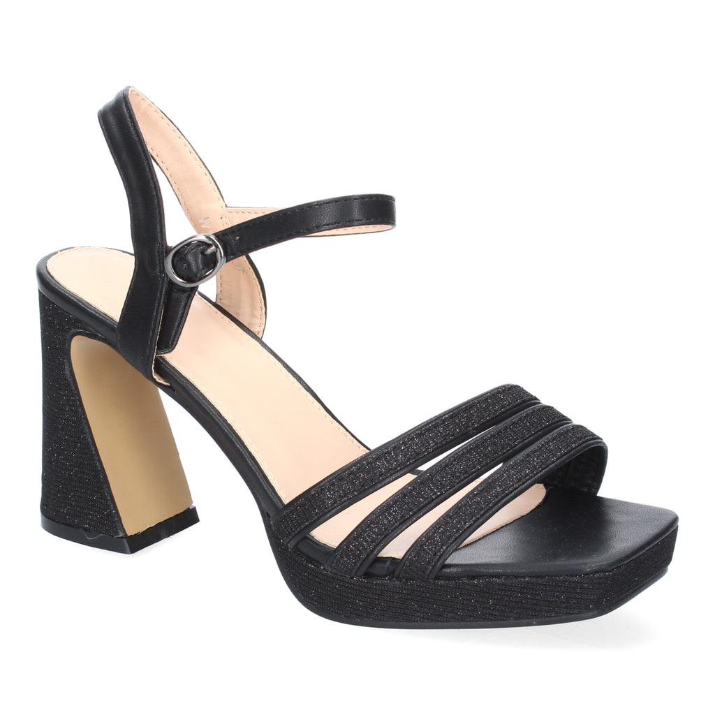 Sandalias de Tacón para Mujer con Tiras Elegantes, Puntera Abierta y Cierre de Hebilla