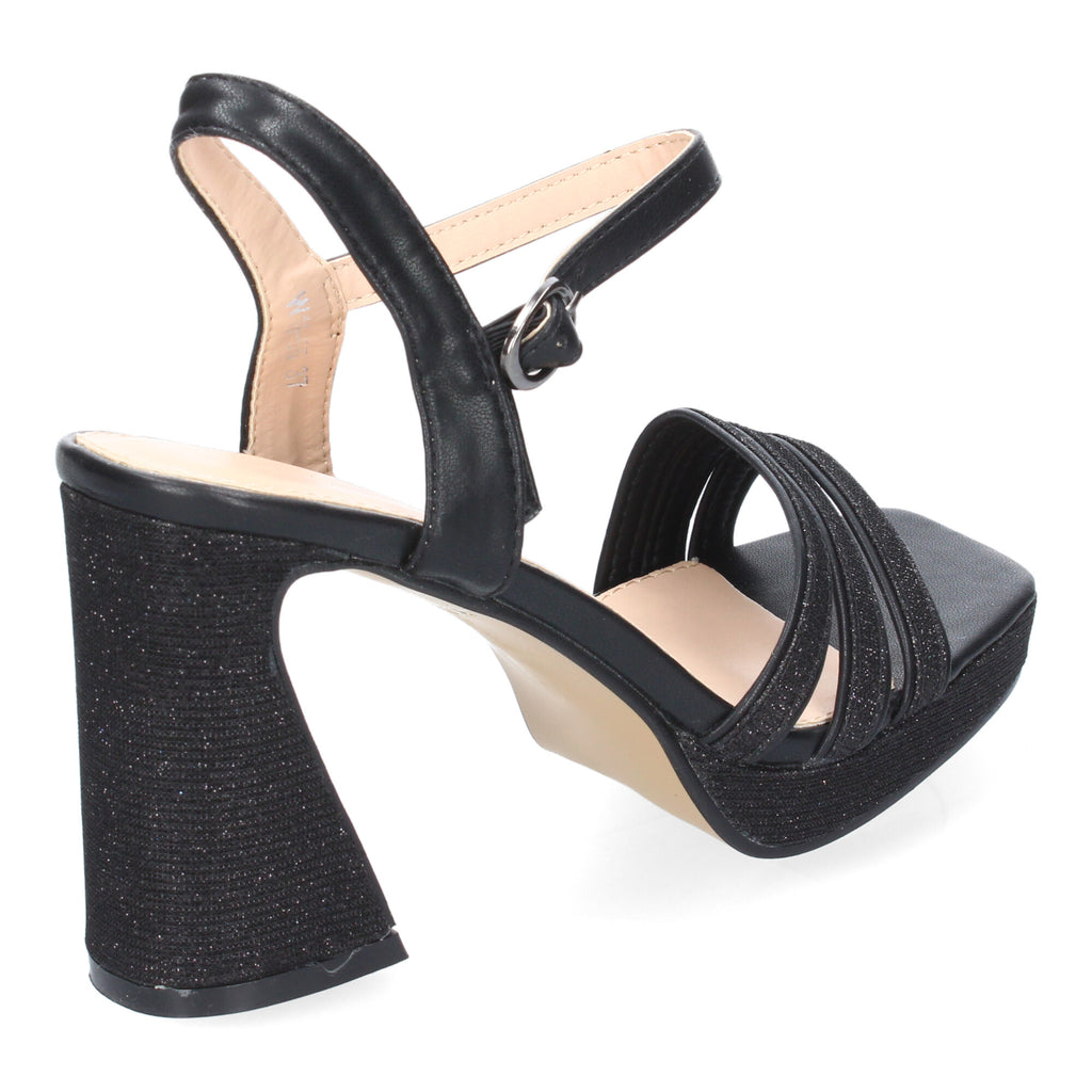 Sandalias de Tacón para Mujer con Tiras Elegantes, Puntera Abierta y Cierre de Hebilla