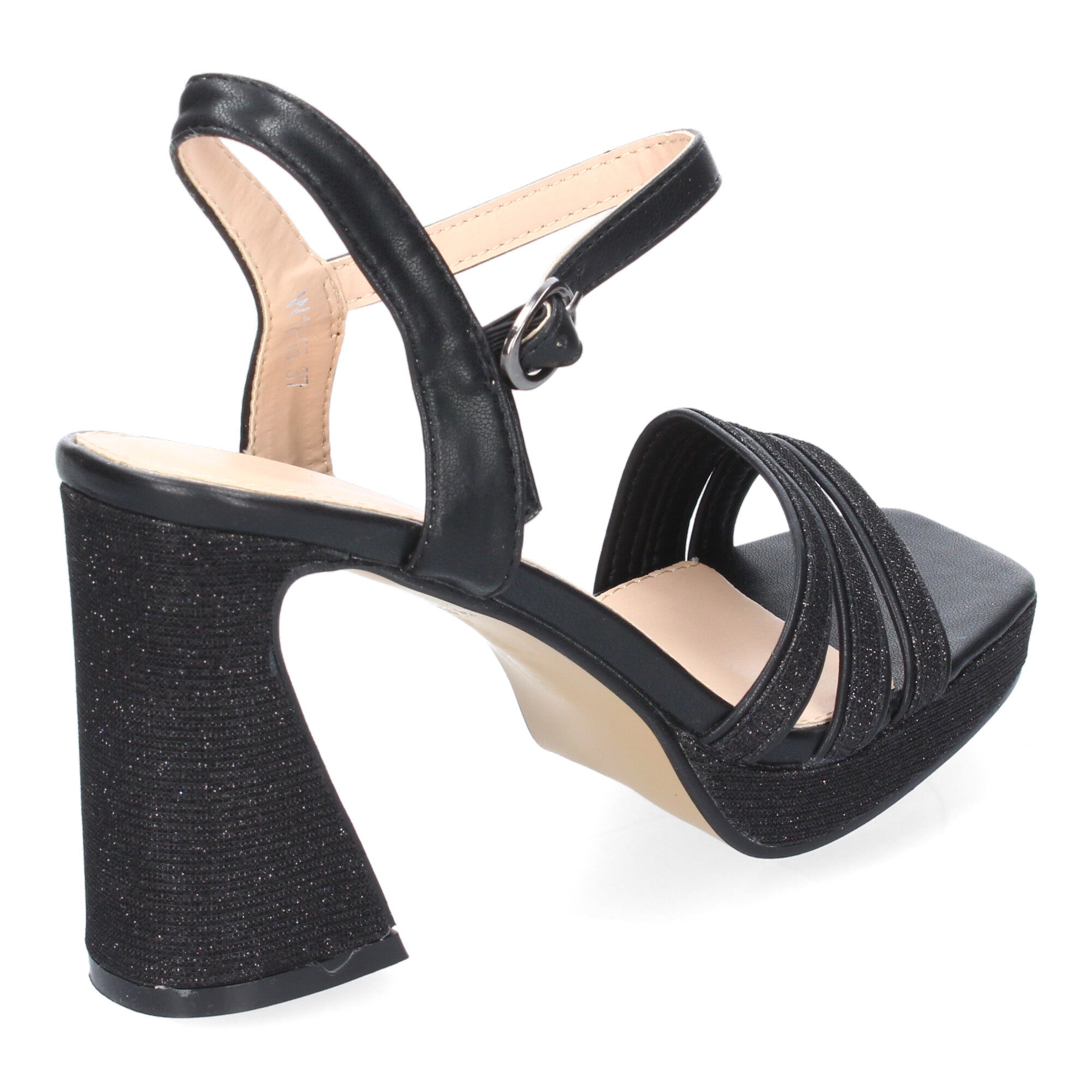 Sandalias de Tacón para Mujer con Tiras Elegantes, Puntera Abierta y Cierre de Hebilla