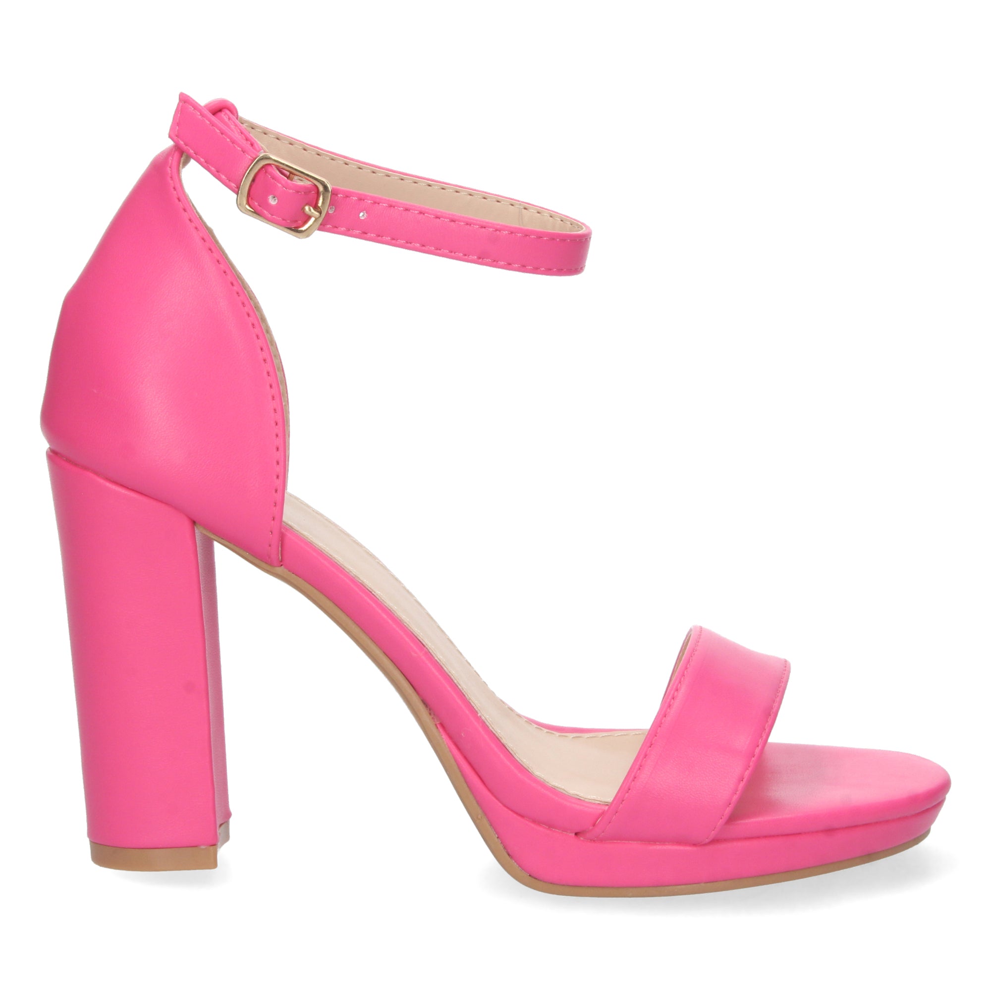 Sandalia Fucsia Ankle Strap  de Tacon para Mujer