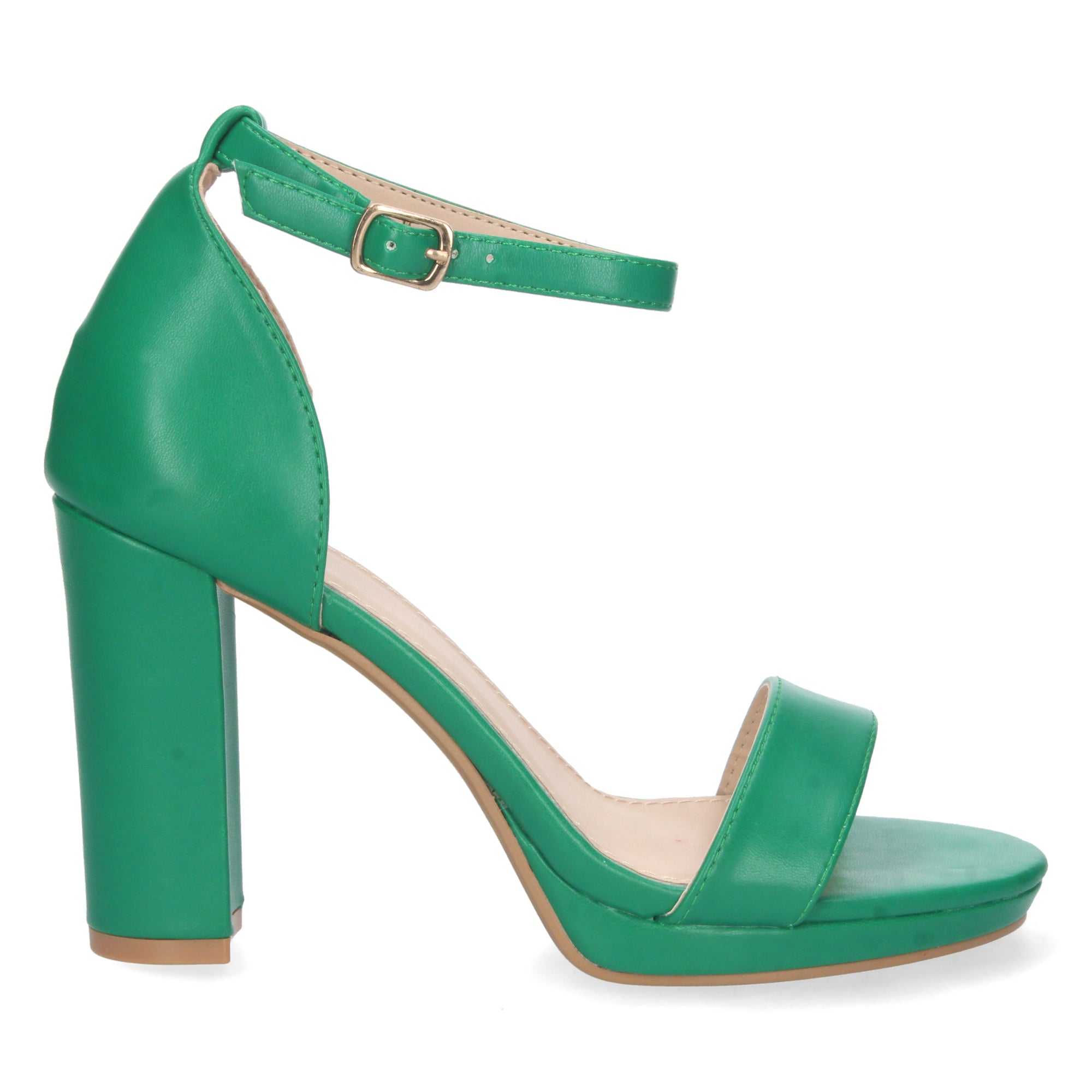 Sandalia Verde Ankle Strap  de Tacon para Mujer