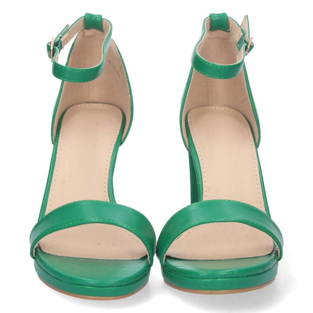 Sandalia Verde Ankle Strap  de Tacon para Mujer