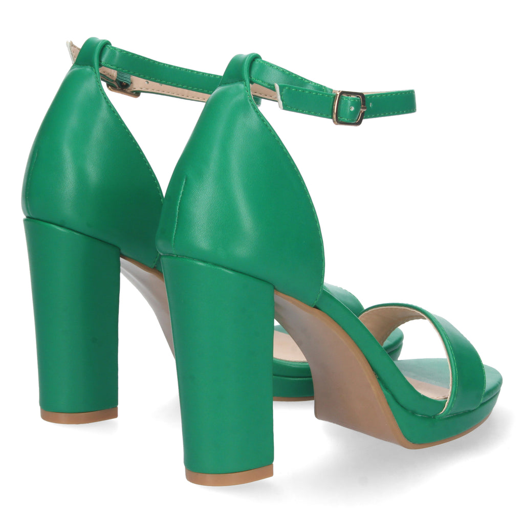Sandalia Verde Ankle Strap  de Tacon para Mujer